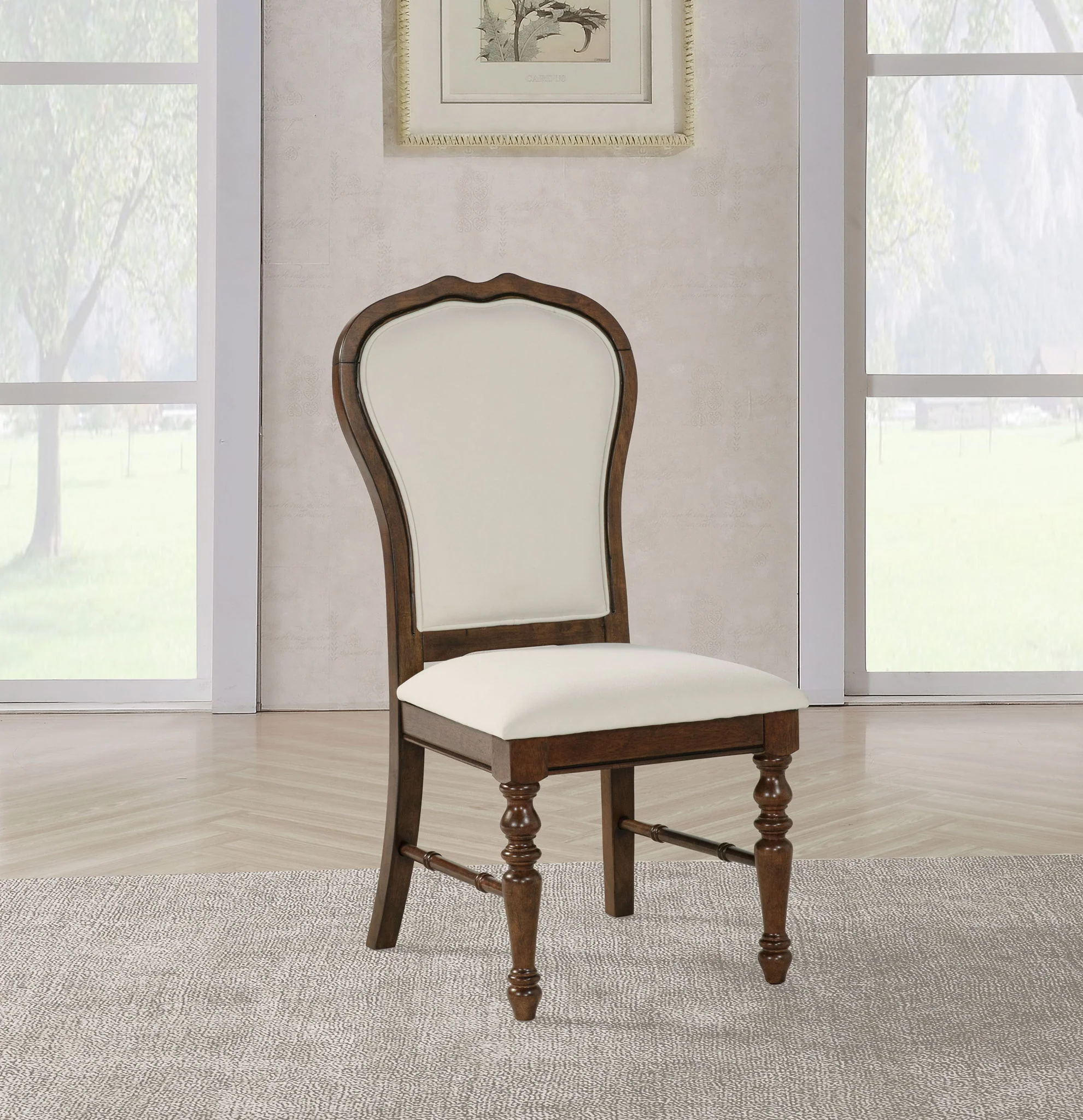 Landon Upholstered Dining Side Chair Rich Brown (Set of 2) - Image 3