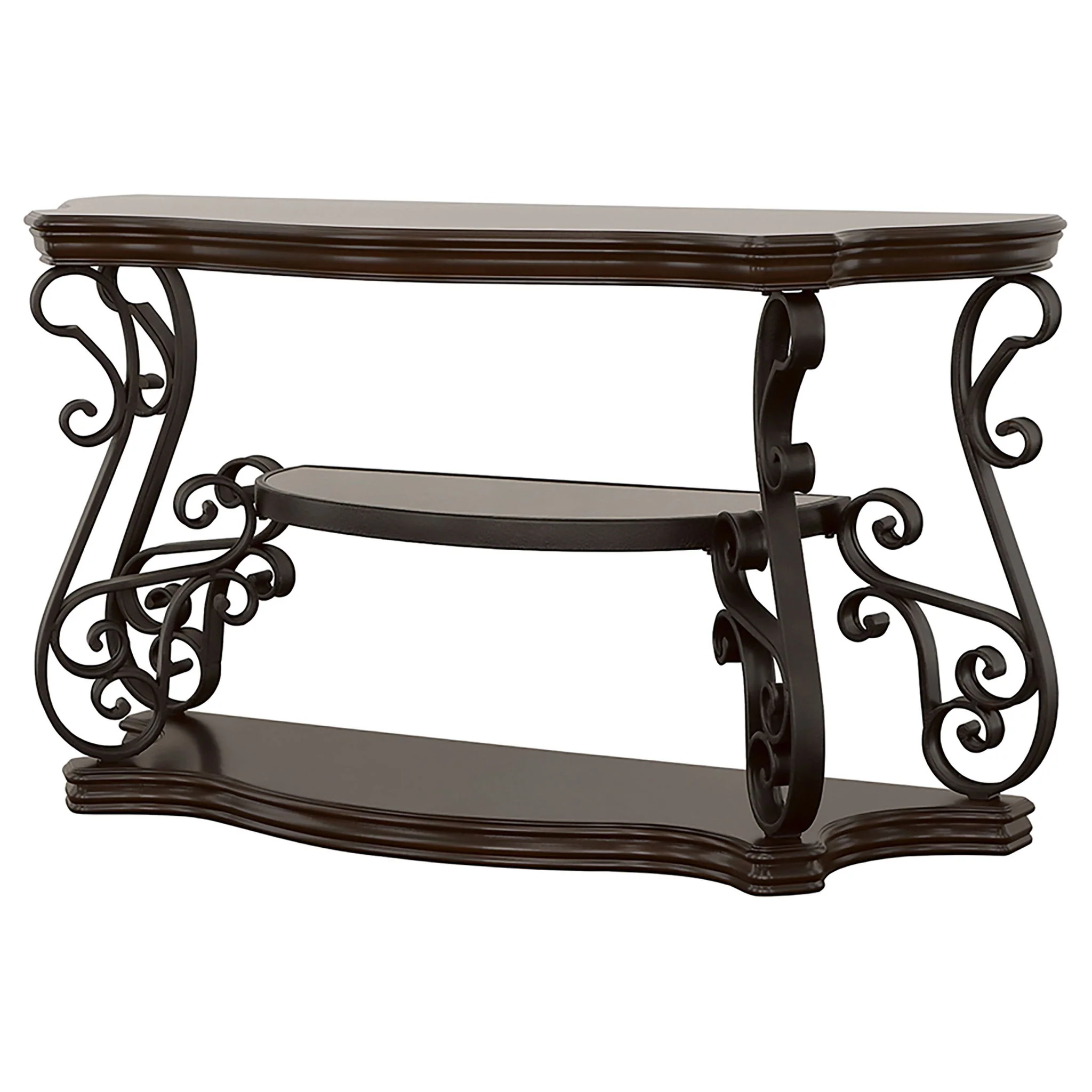 Laney Scrollwork Entryway Sofa Console Table Deep Merlot - Image 4