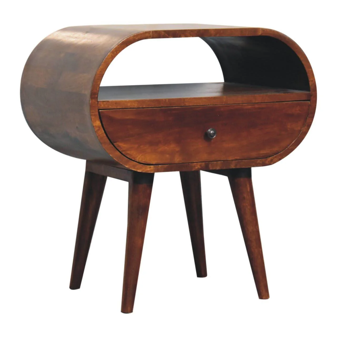 Large Chestnut Circular Bedside - Image 8