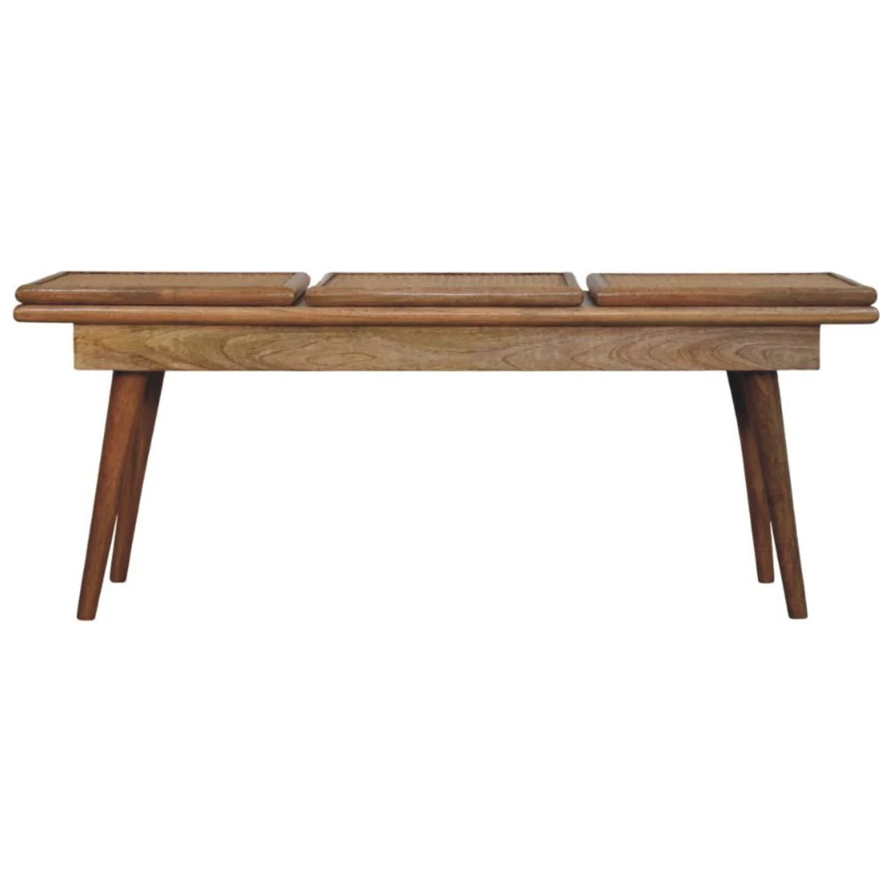 Larissa - Triple Accent Cane Bench - Beige - Image 2