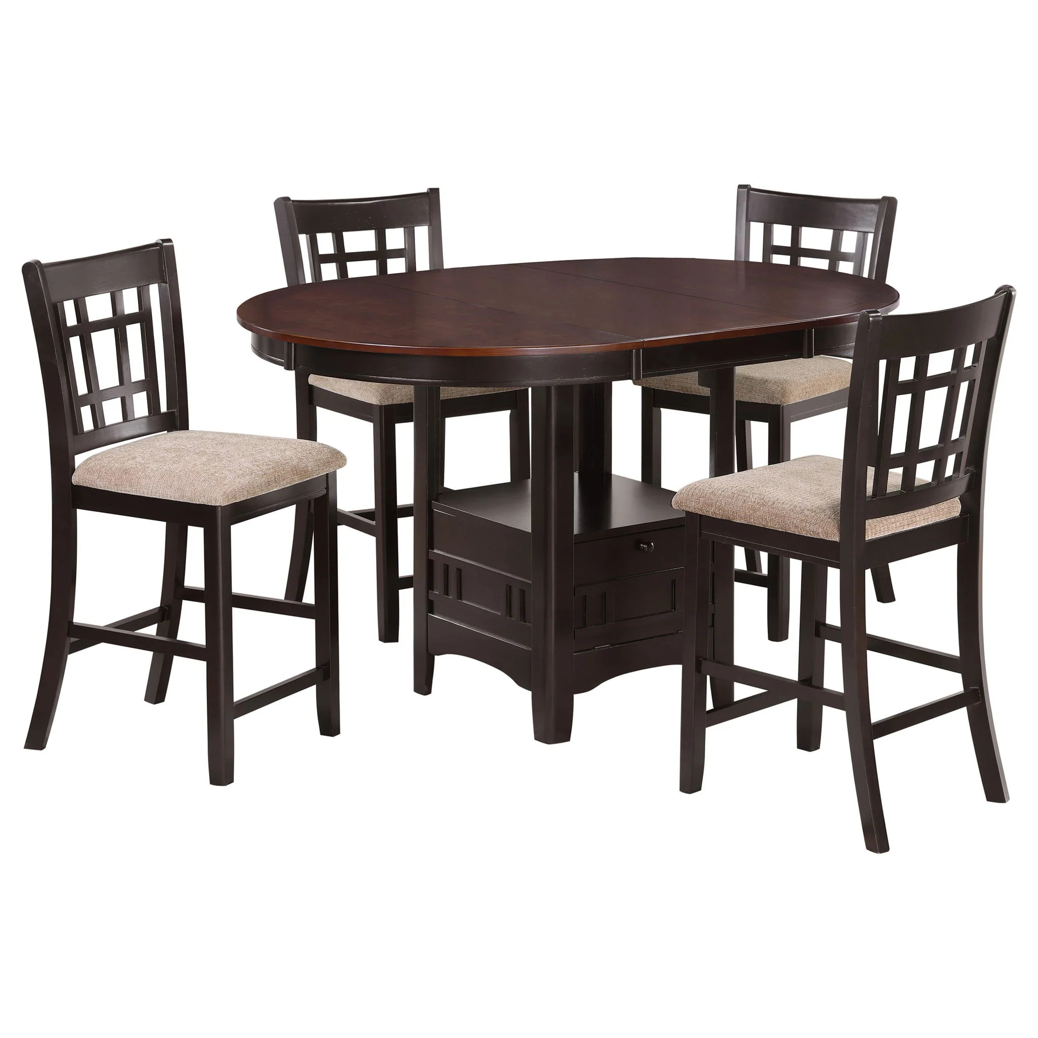 Lavon 5-piece Oval Counter Height Dining Set Light Chestnut - Image 4
