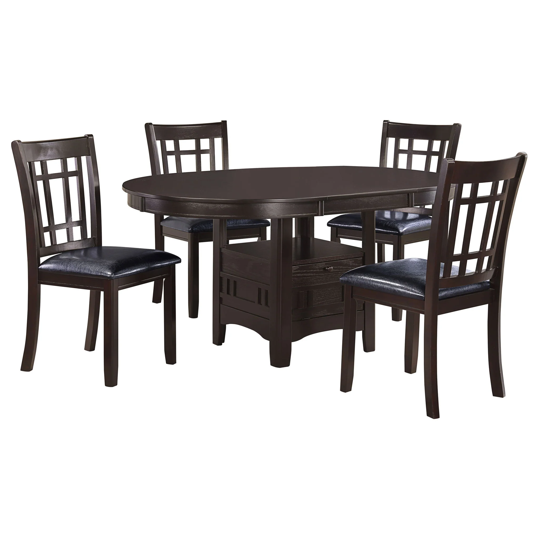 Lavon 5-piece Oval Extension Leaf Dining Set Espresso - Image 3
