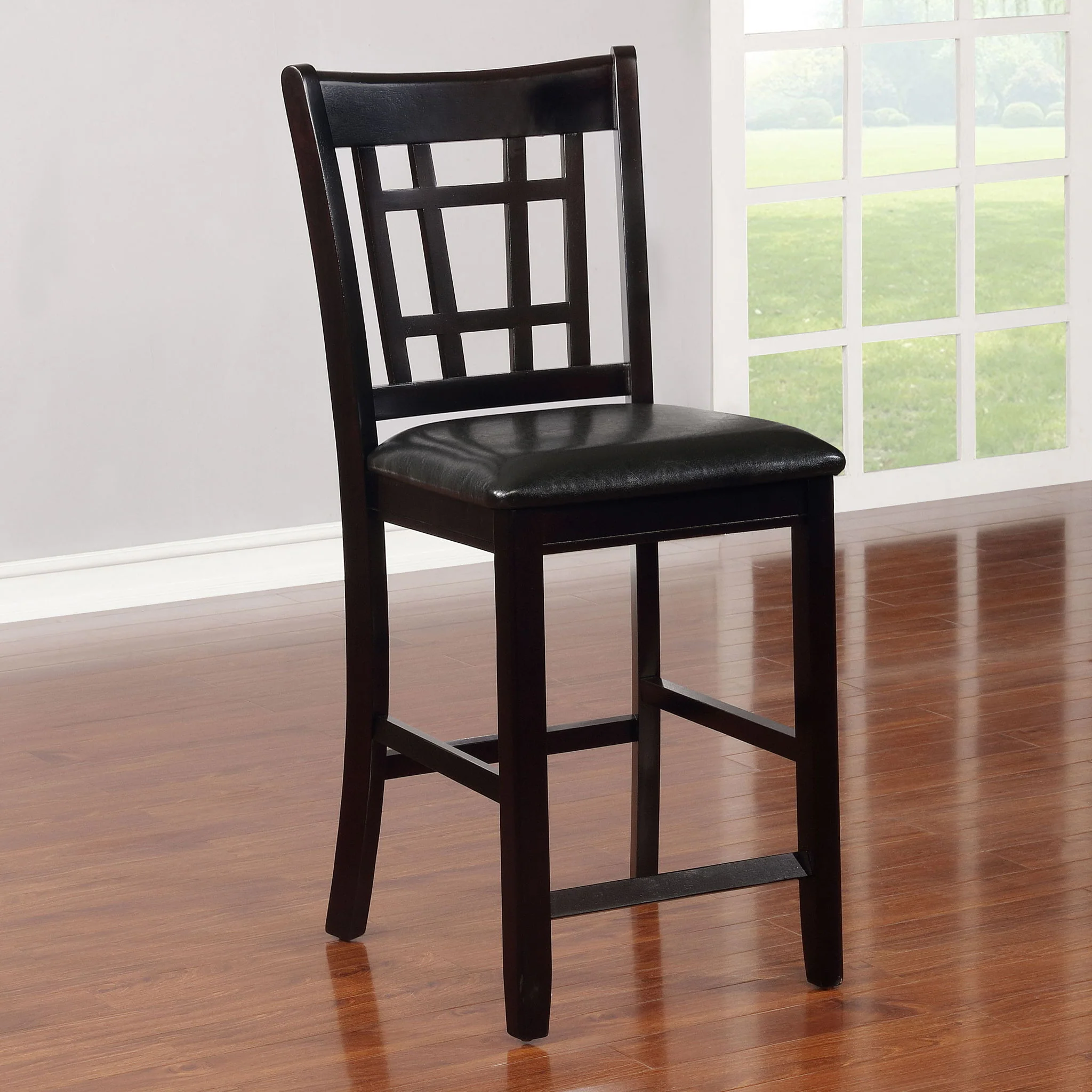 Lavon Wood Counter Height Dining Chair Black and Espresso (Set of 2) - Image 4