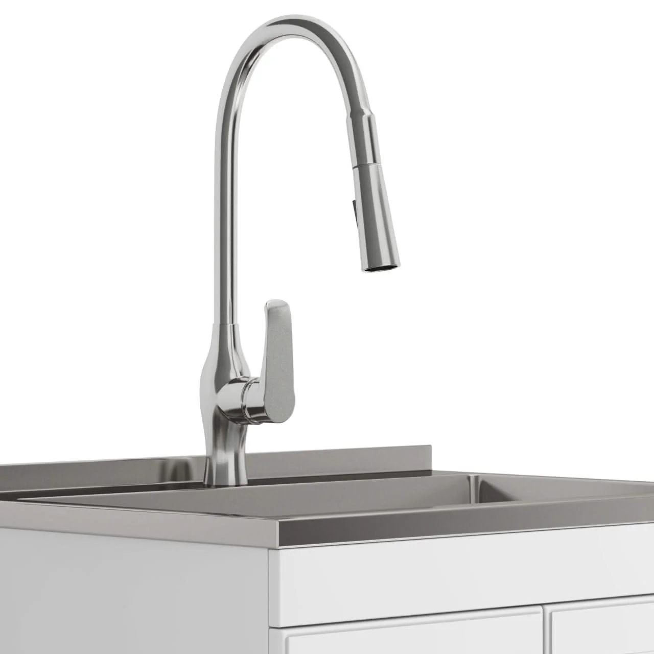 Lawrence - Laundry Cabinet With Faucet And Stainless Steel Sink - Image 4