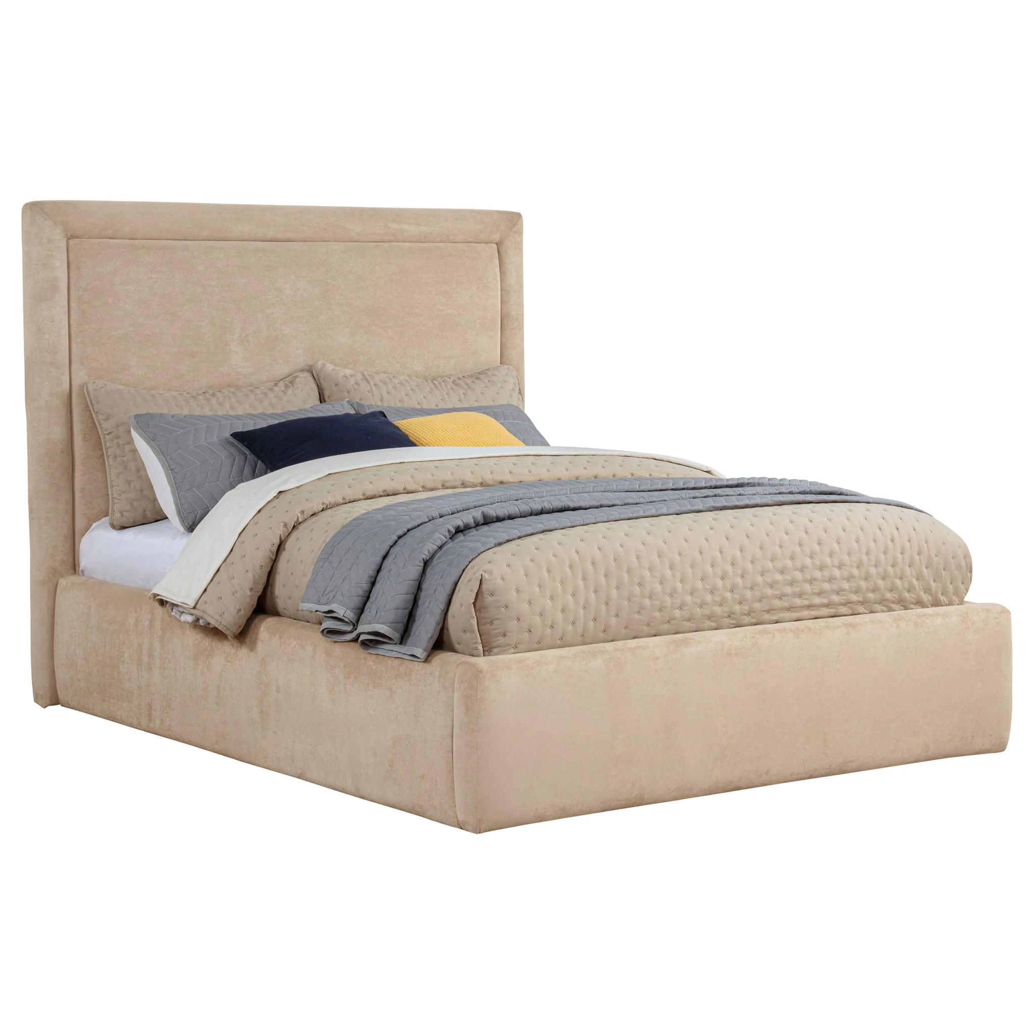 Lawson 54-inch Upholstered Full Platform Bed Light Saddle - Image 2