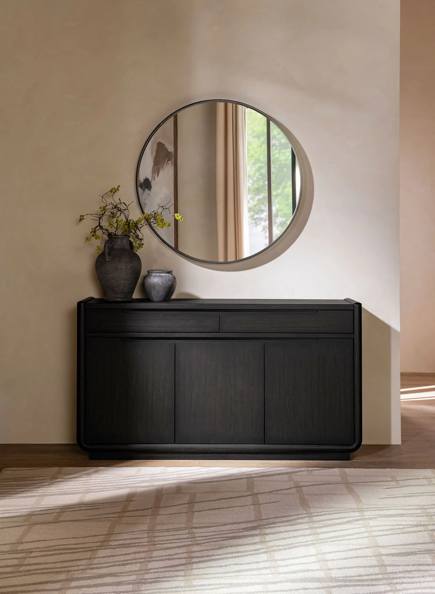Leandro 2-drawer Dining Sideboard Server Burnished Black - Image 2