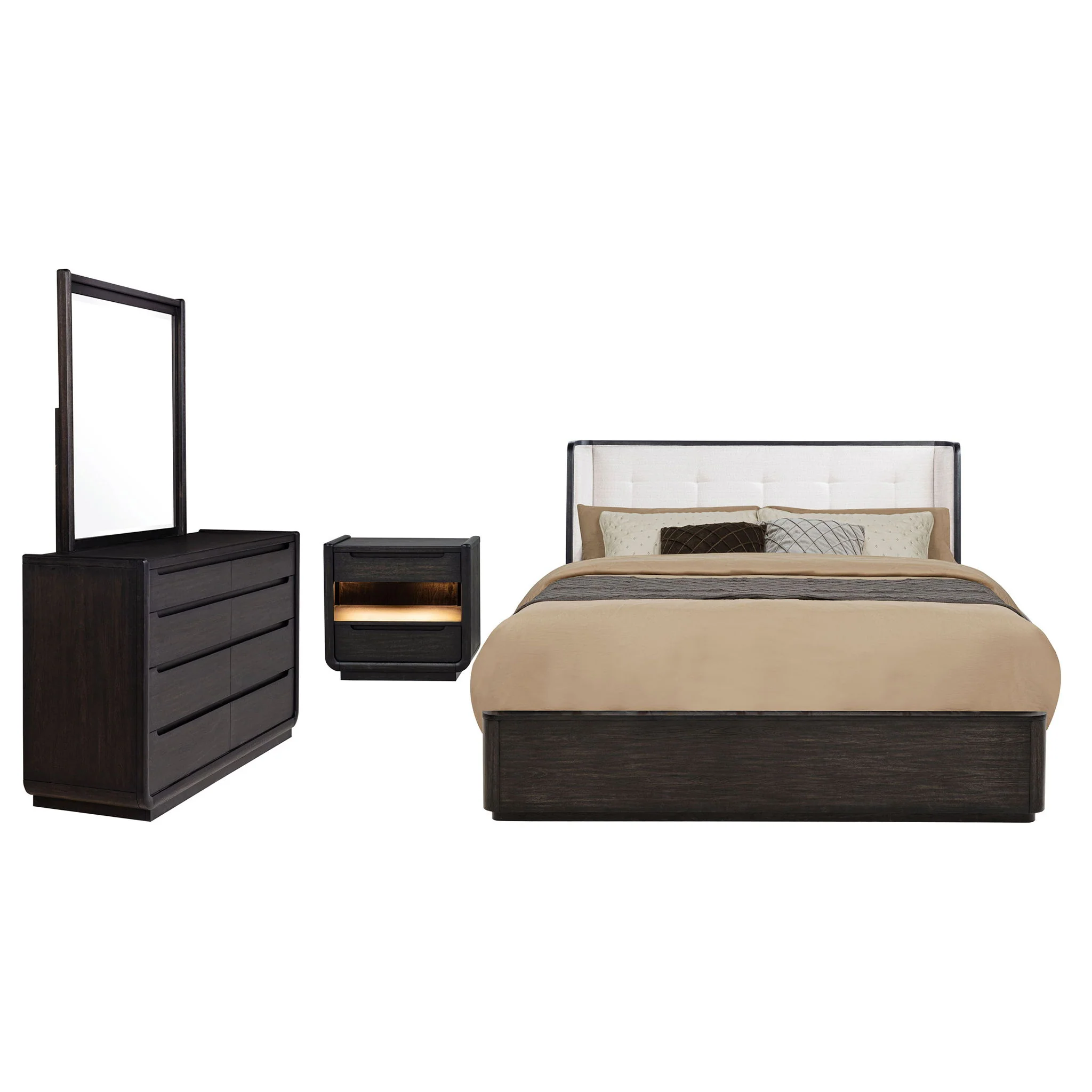 Leandro 4-piece Queen Bedroom Set Burnished Black - Image 2