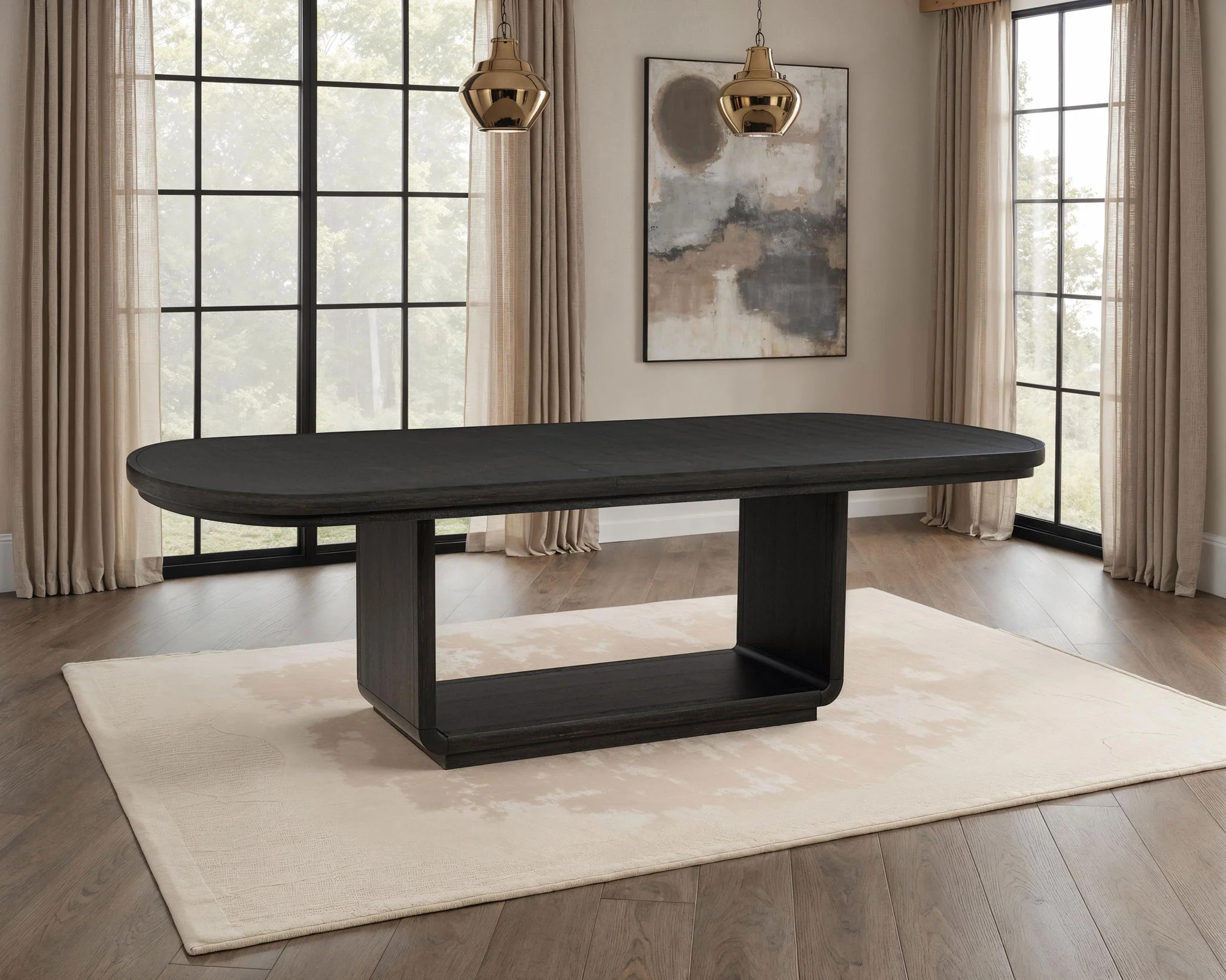 Leandro 78-inch Extension Dining Room Table Burnished Black - Image 3