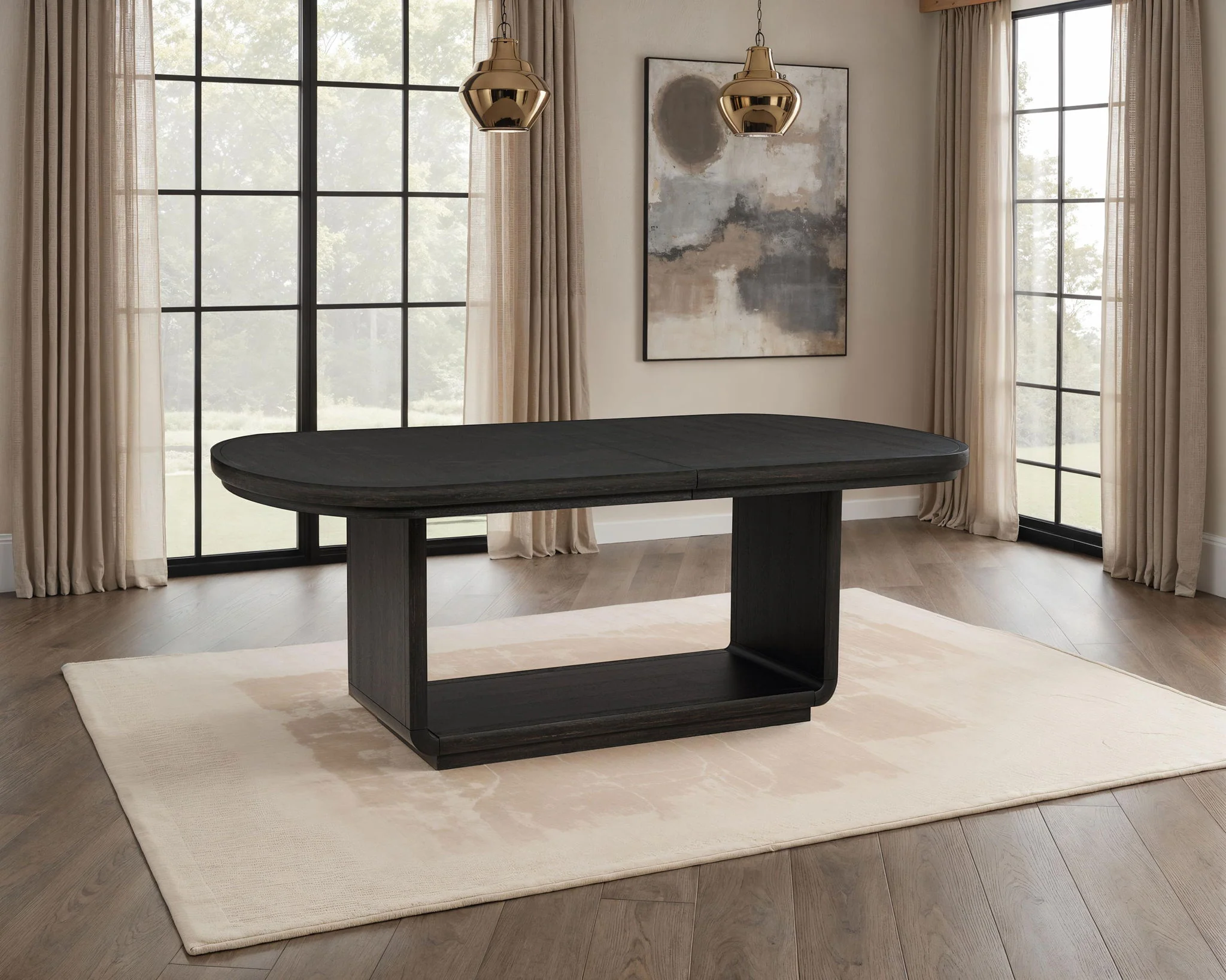 Leandro 78-inch Extension Dining Room Table Burnished Black - Image 4
