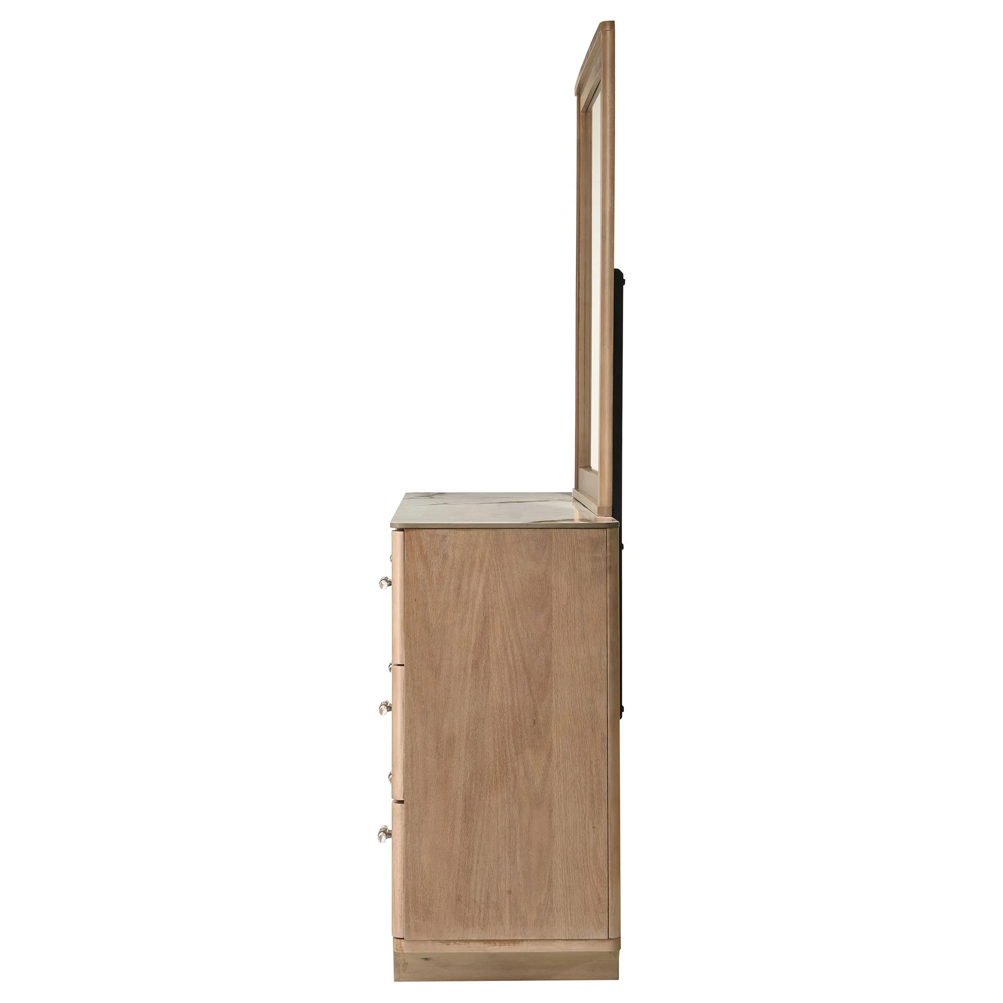 Leanne 6-drawer Sinter Stone Top Dresser and Mirror Light Oak - Image 2