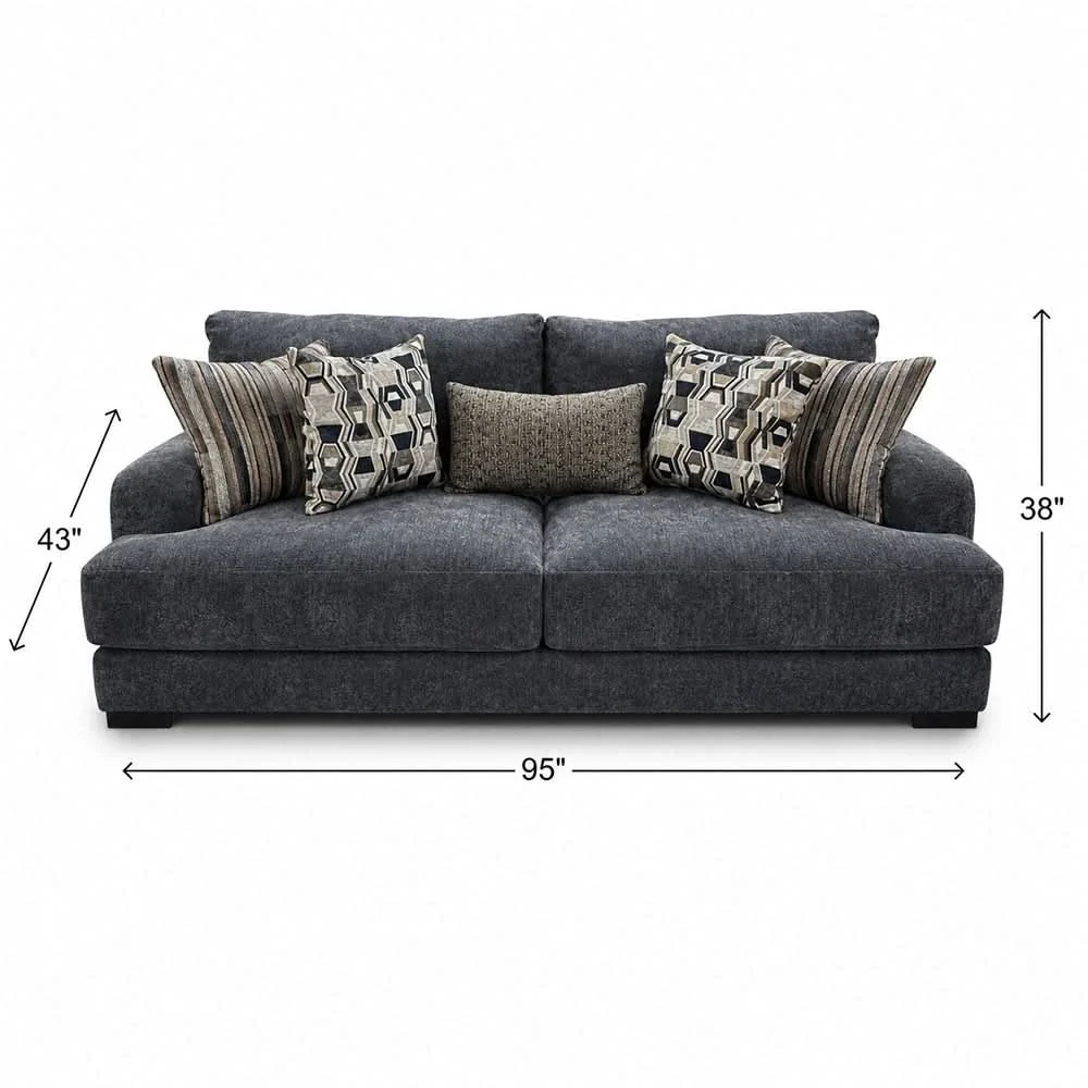 Lennon Pewter Living Room Set with Sofa & Loveseat - Image 6