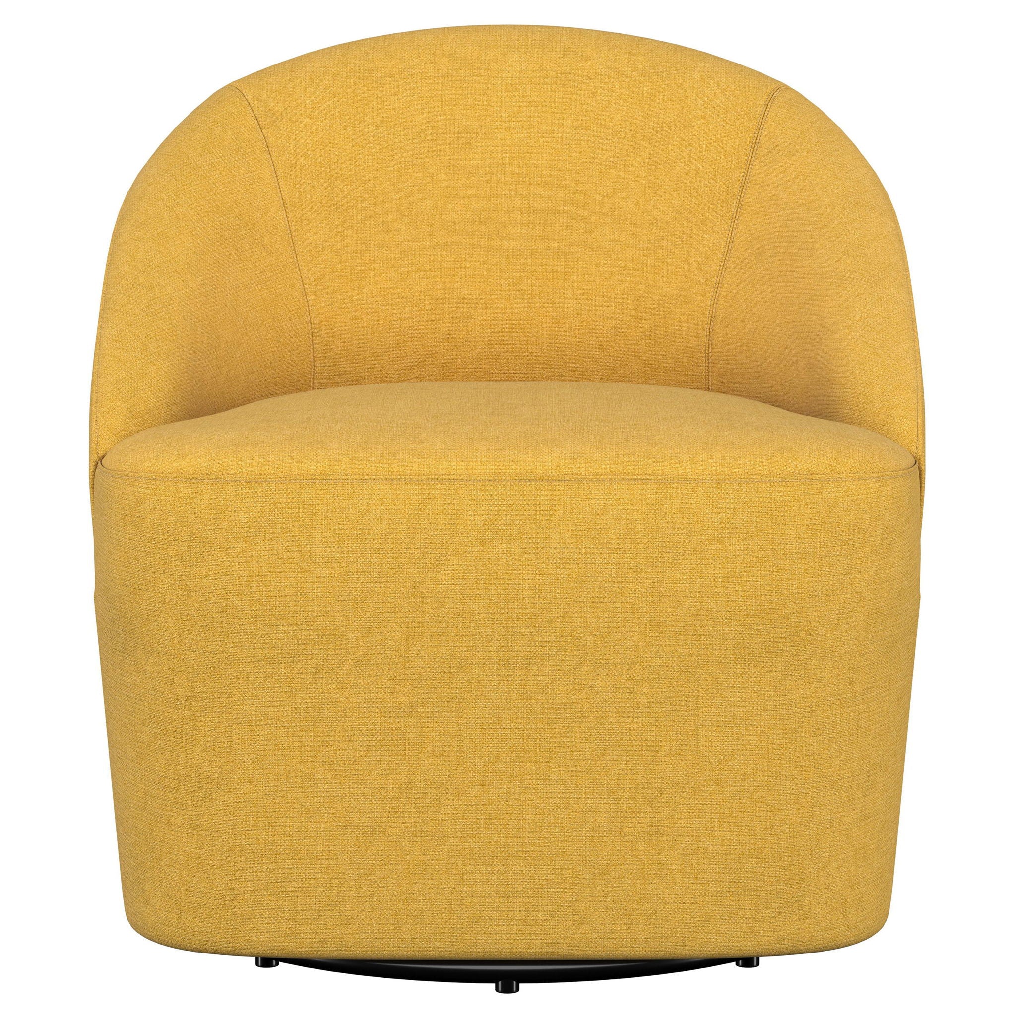 Leon Upholstered Barrel Accent Swivel Chair Mustard Yellow - Image 4
