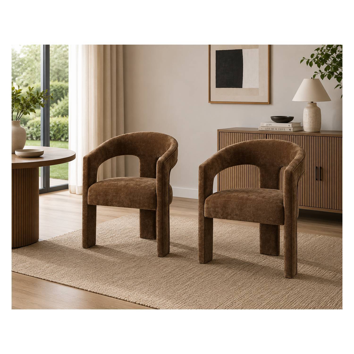 Leonardo - Arm Chair (Set of 2) - Brown - Image 2