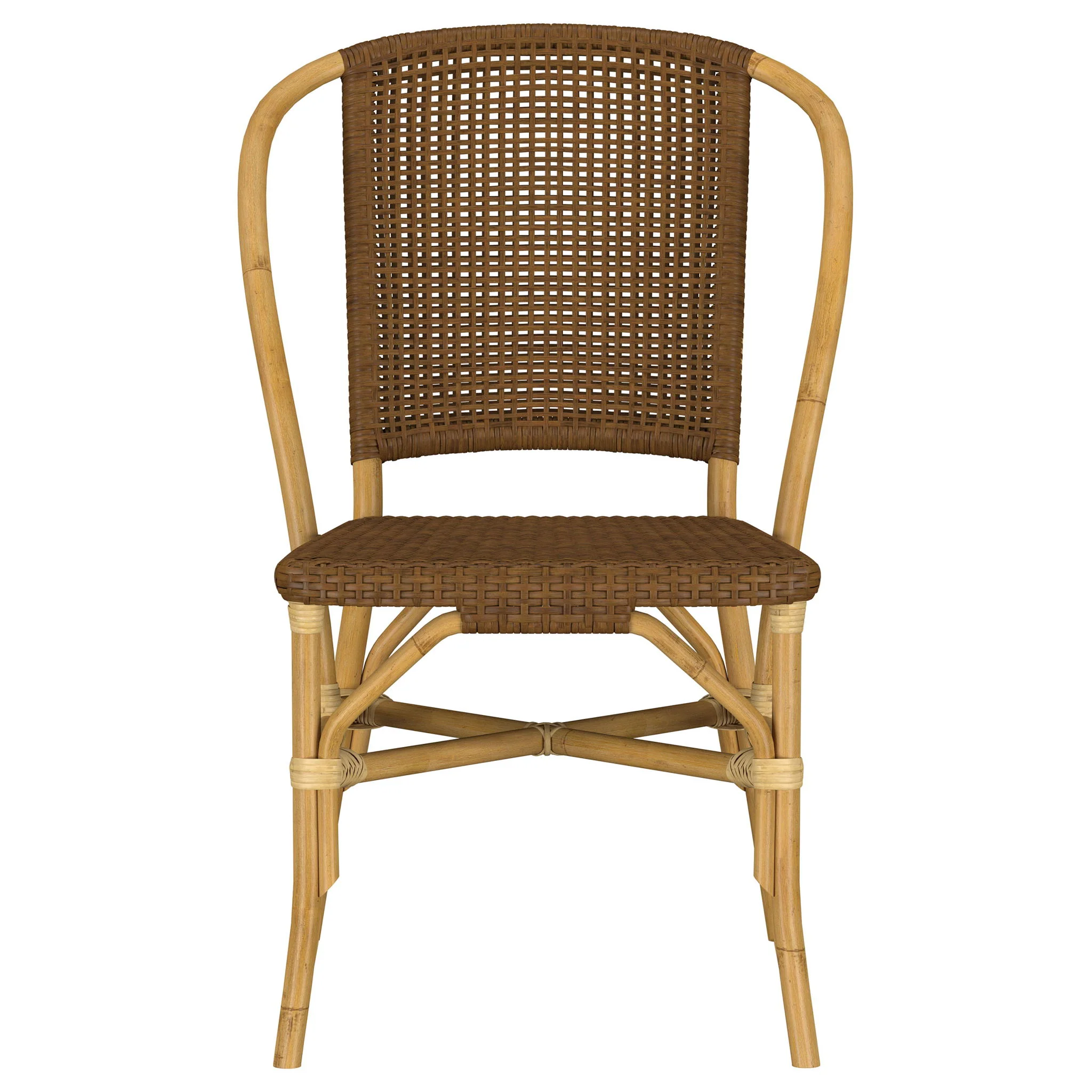 Lexley Woven Rattan Dining Side Chair Brown (Set of 2) - Image 2