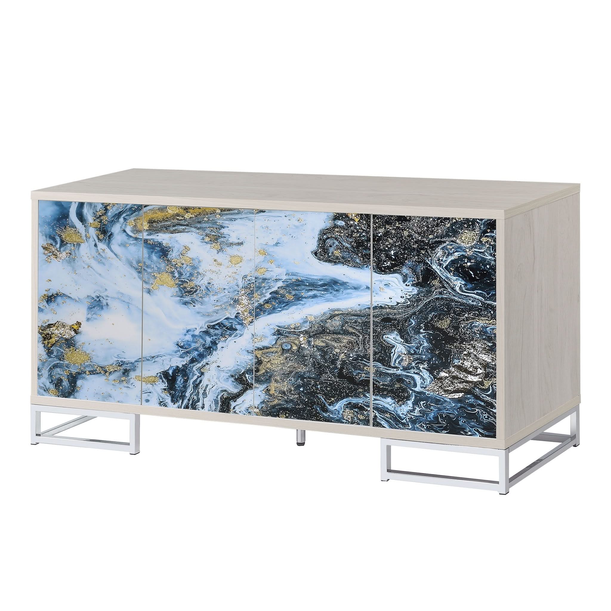 Liam - Marble Paint Console Cabinet - Multi - Image 2