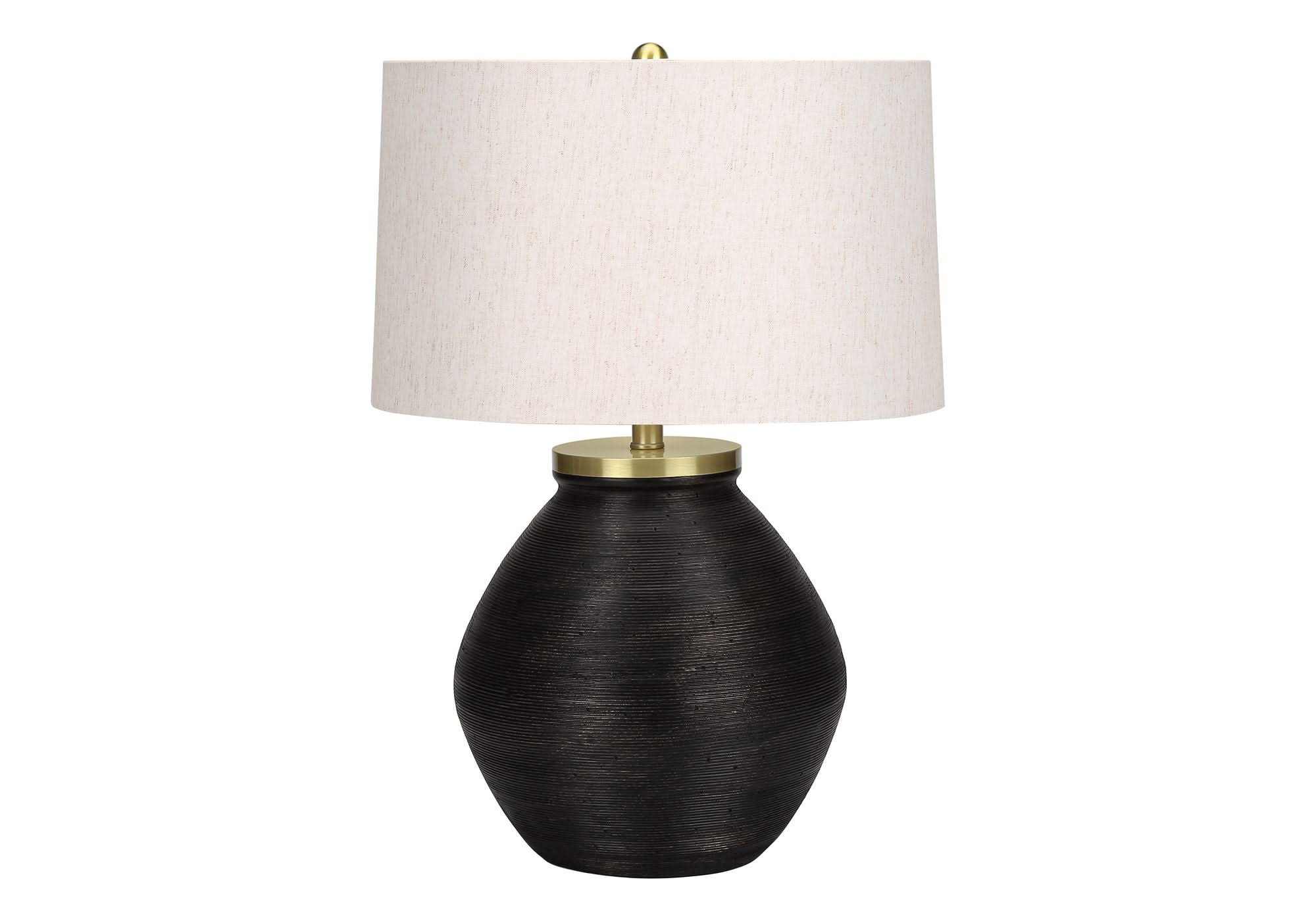Lighting, Table Lamp, Concrete, Contemporary - Black / Cream - Image 2