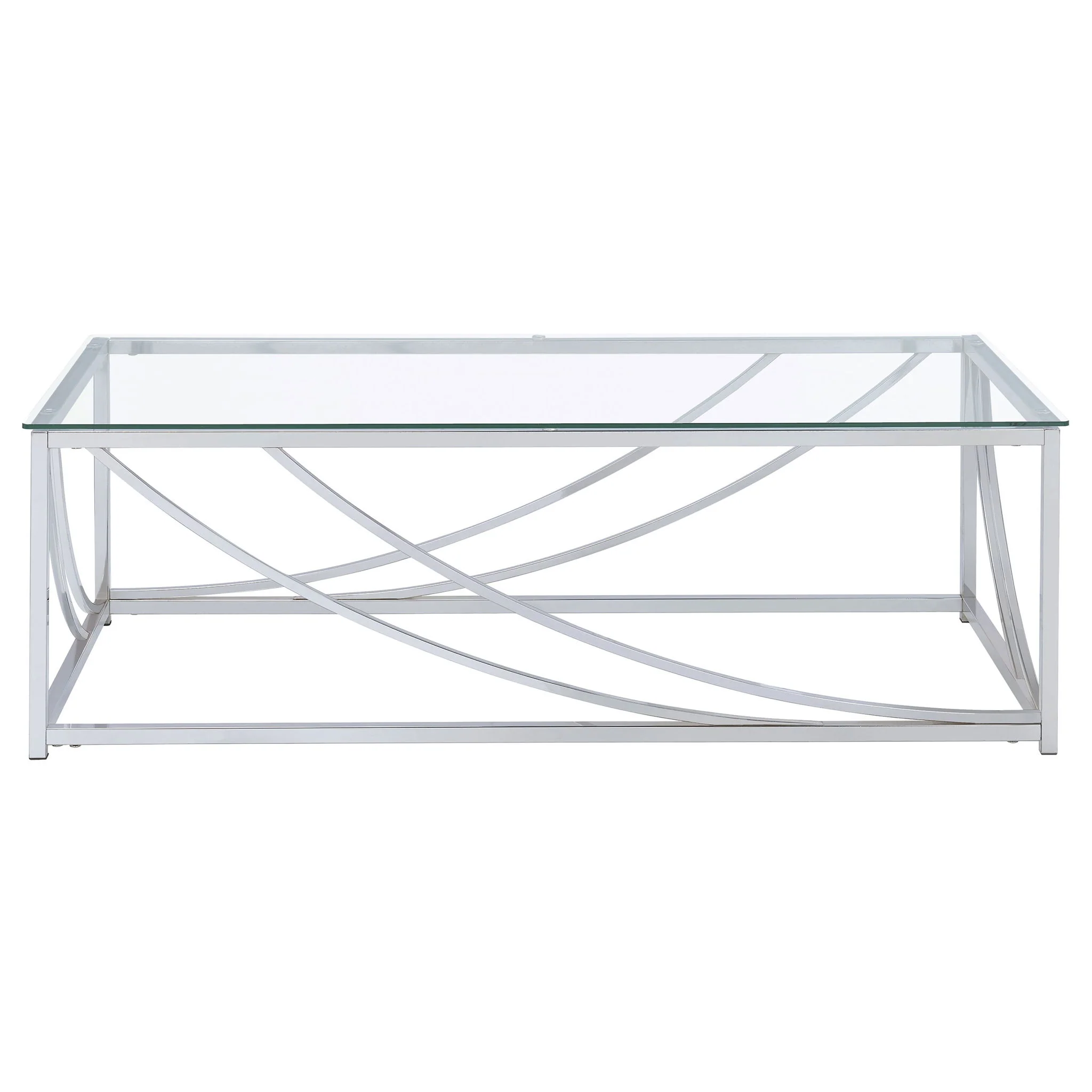 Lille Rectangular Glass Top Coffee Table Chrome - Image 2