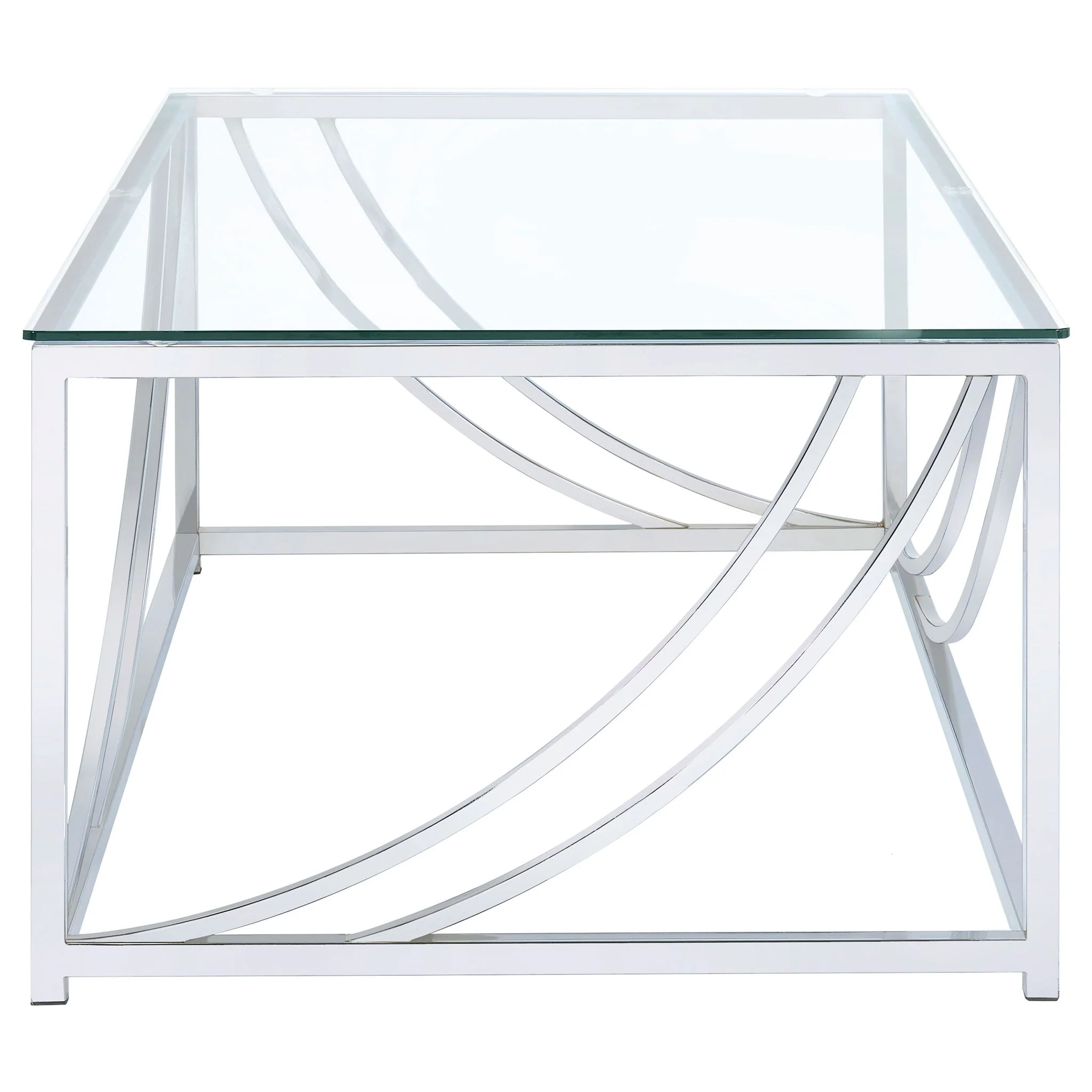 Lille Rectangular Glass Top Coffee Table Chrome - Image 3