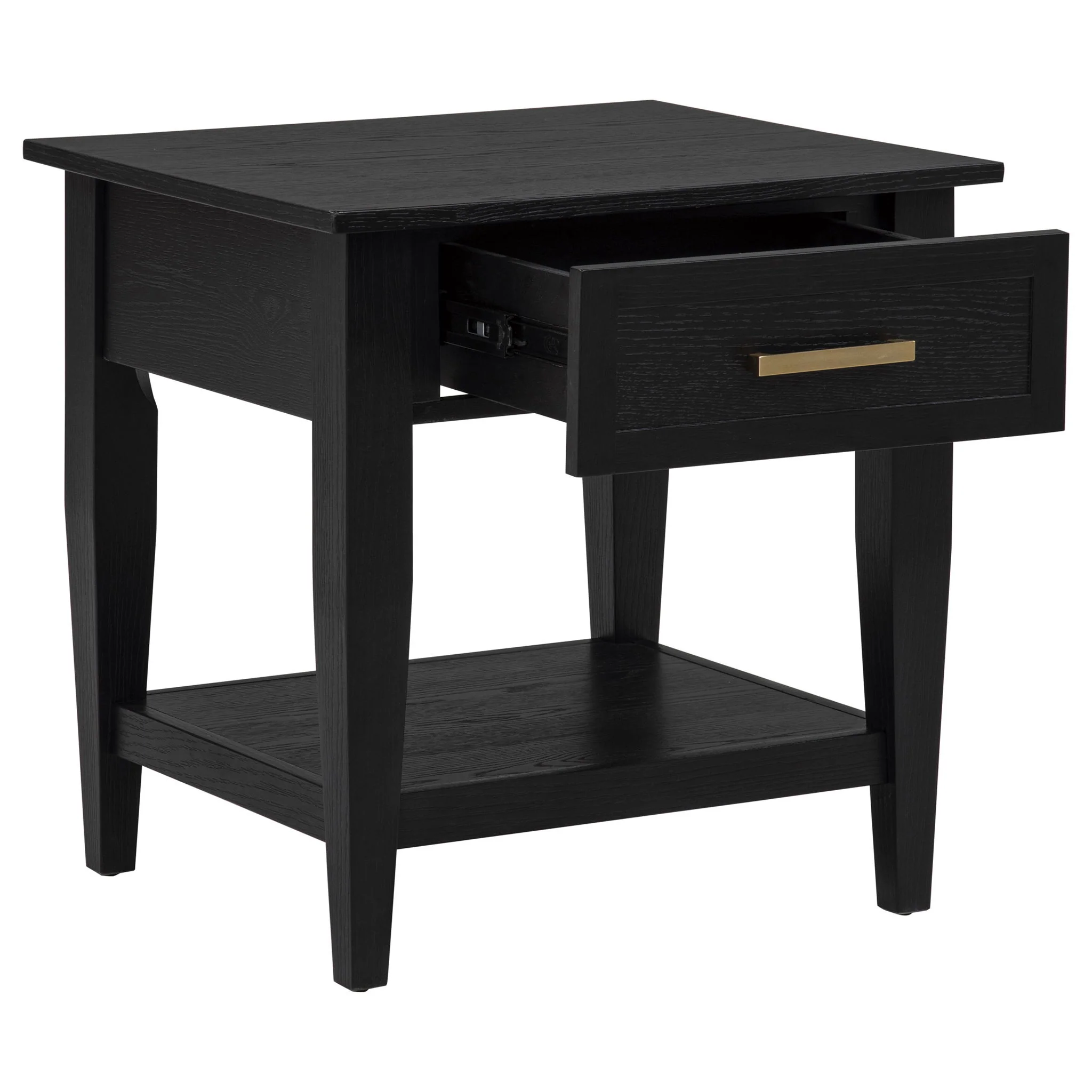 Lindenton 1-drawer Wood Occasional Side End Table Black - Image 2