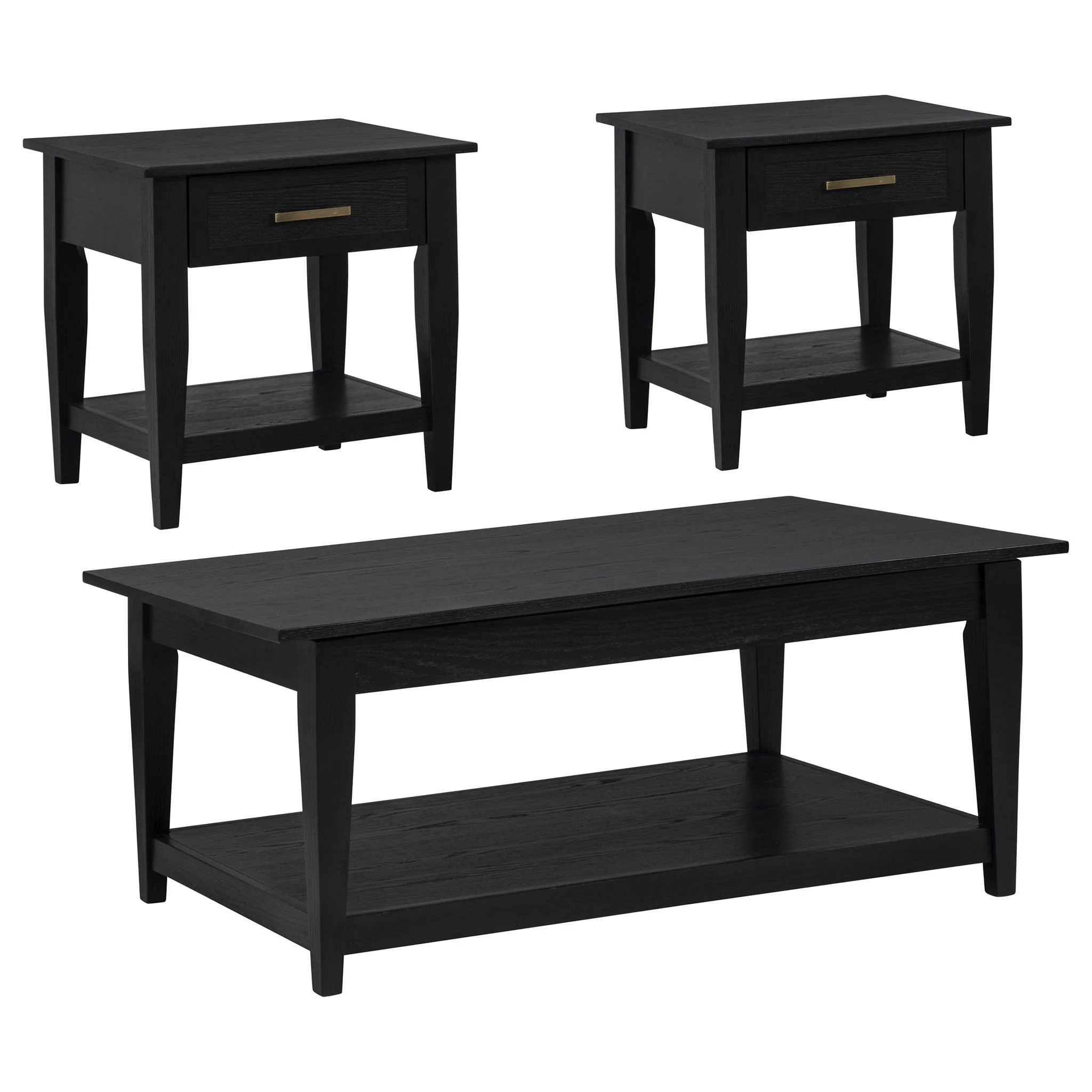 Lindenton 3-piece Wood Lift-Top Coffee and End Table Set Black - Image 4