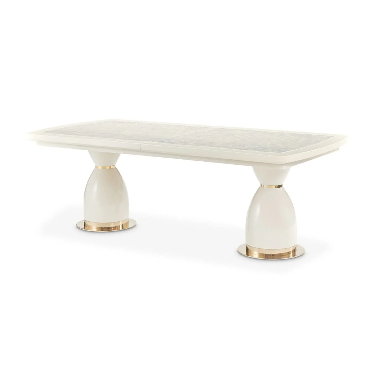 Lisbon - Double Pedestal Dining Table - Silken Matte Cream - Image 2