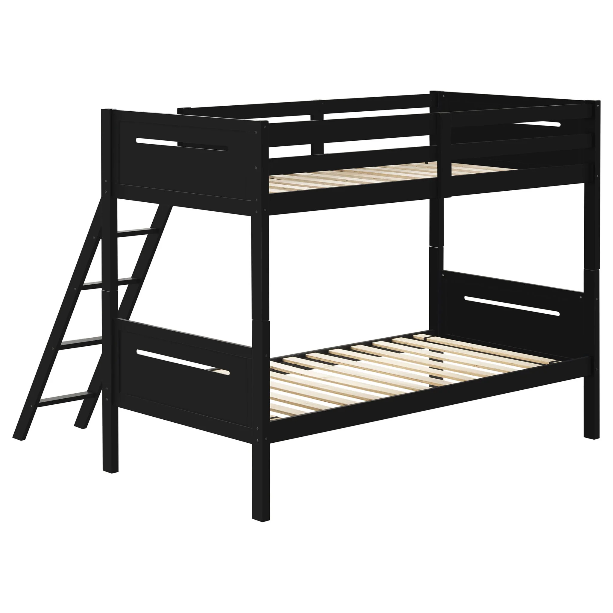 Littleton Wood Twin Over Twin Bunk Bed Black - Image 2