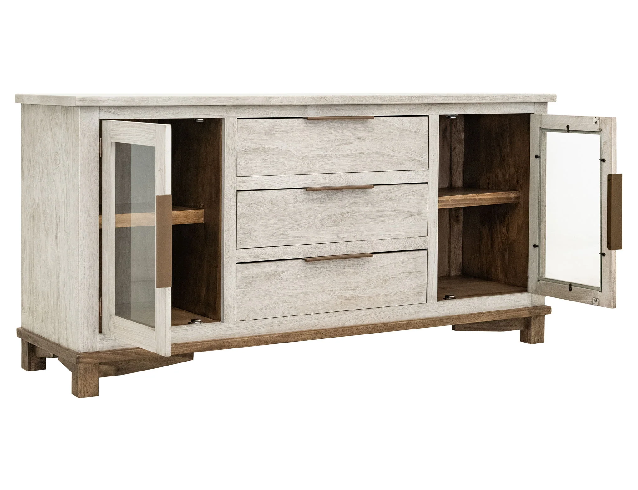 Loft - 3 Drawer & 2 Door Buffet - Gray / Beige - Image 4