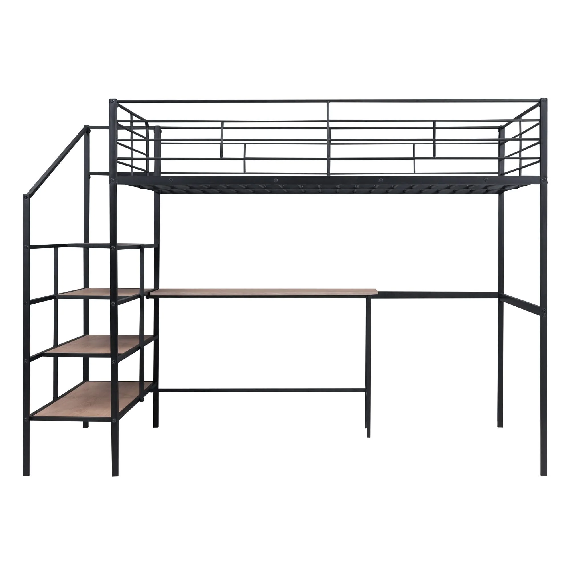 Loft Bed With Desk And Lateral Storage Ladder - Image 5