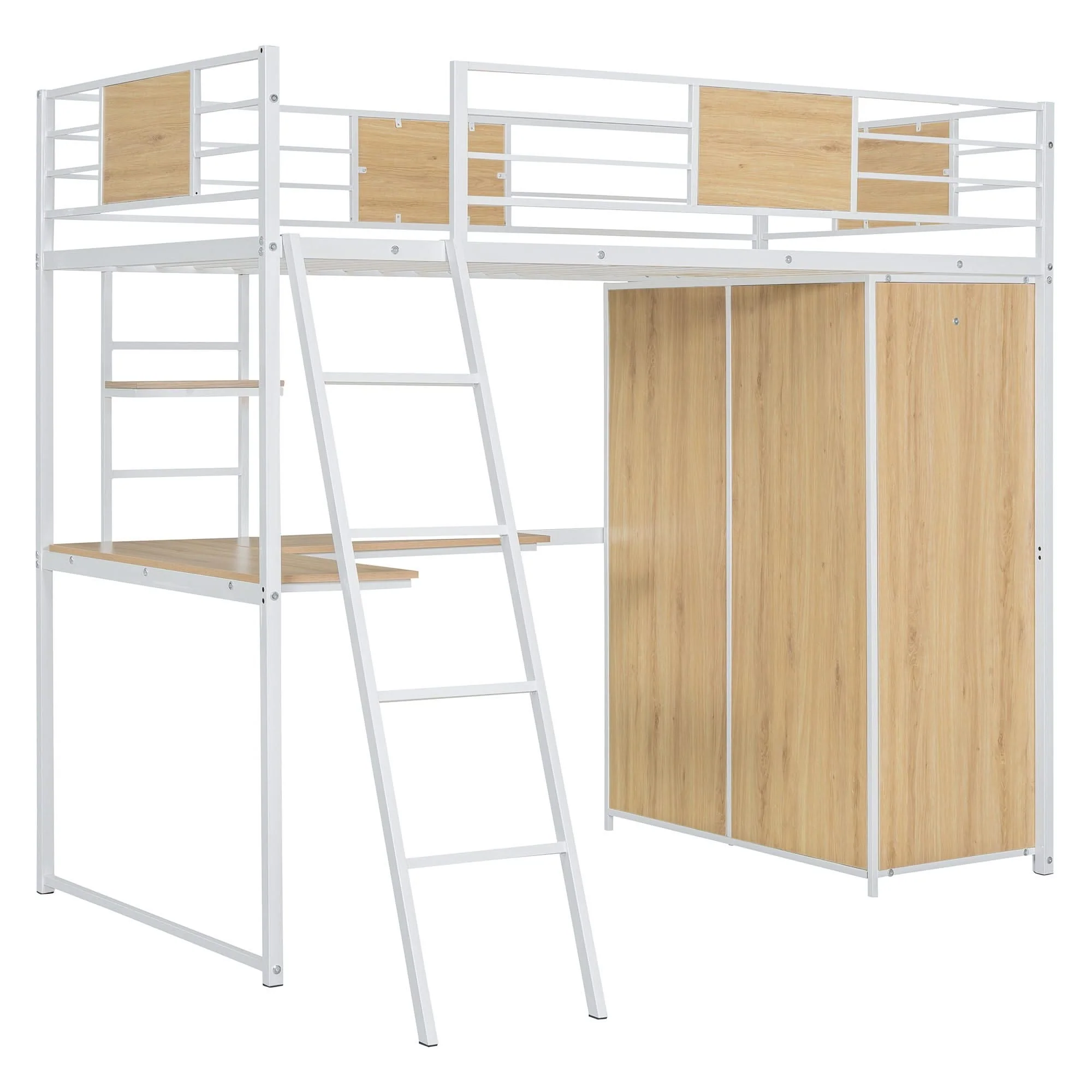 Loft Bed With L Shape Desk And Wardrobe - Image 2