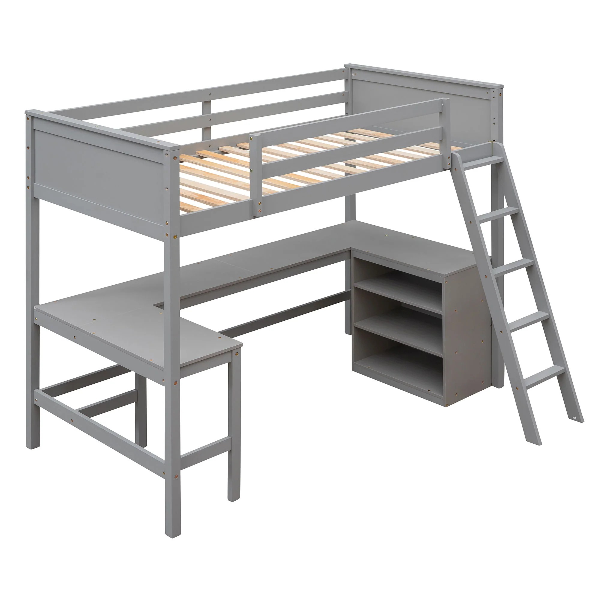 Loft Bed With Shelves With Desk - Image 2