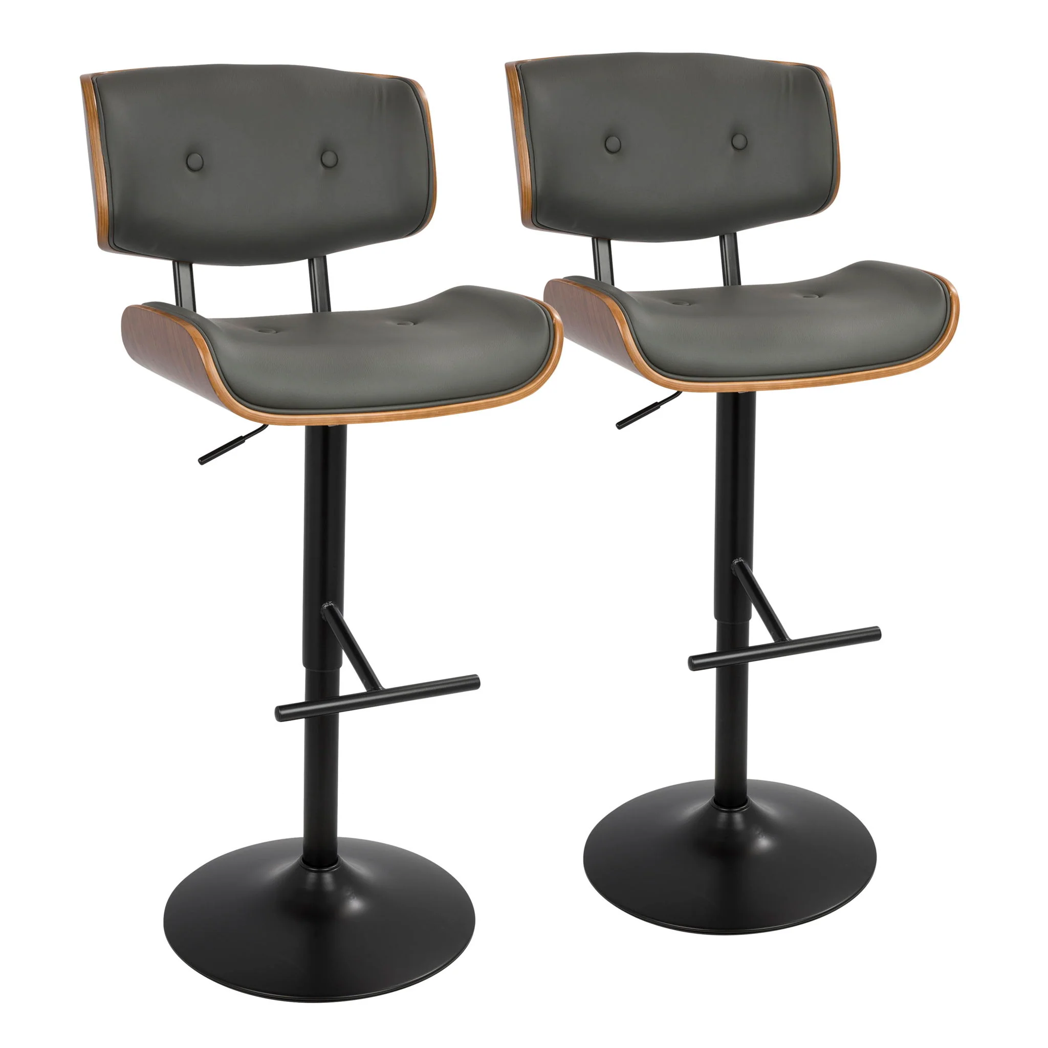 Lombardi - Mid Century Modern Adjustable Barstool - Image 2