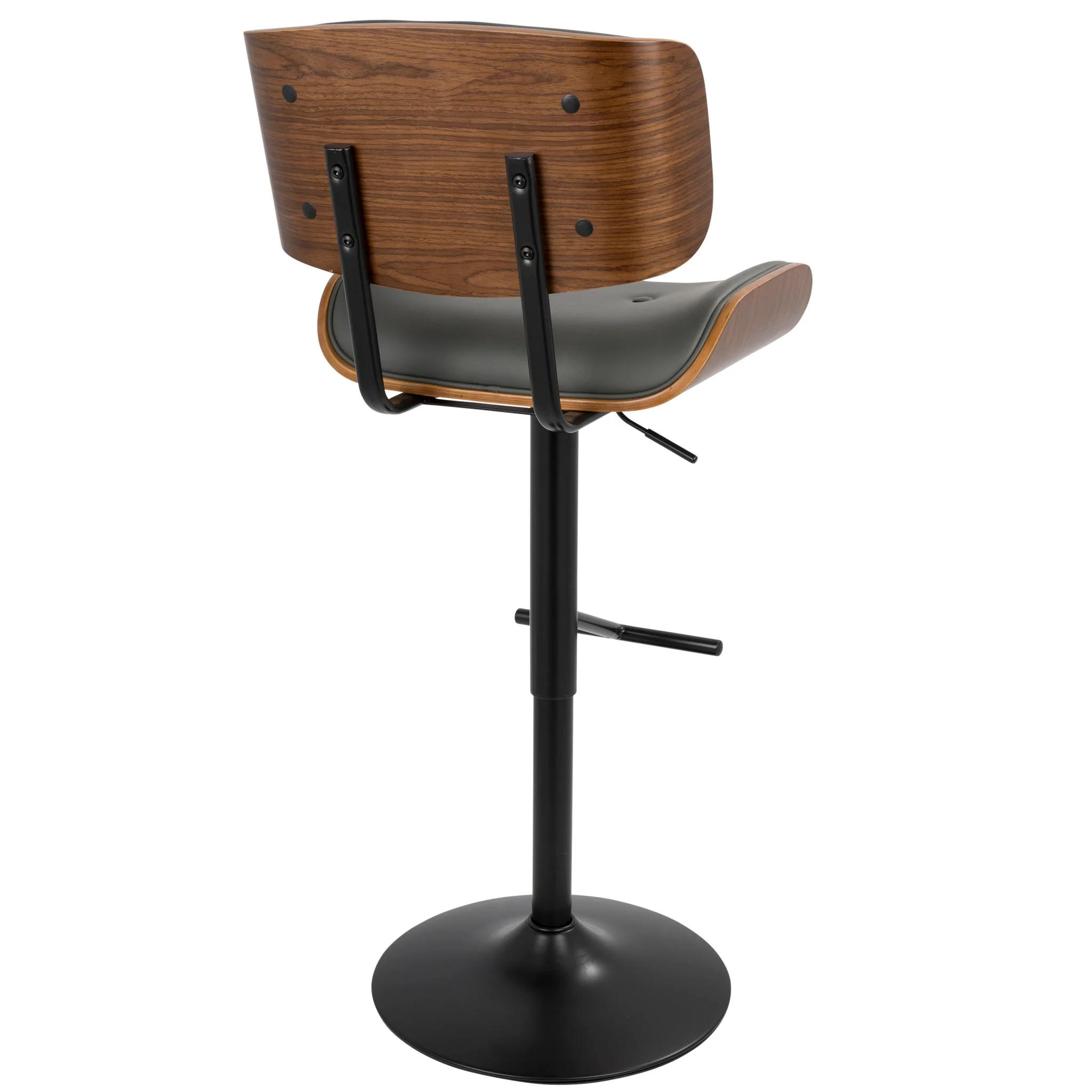 Lombardi - Mid Century Modern Adjustable Barstool With Swivel With Straight T Footrest (Set of 3) - Image 10