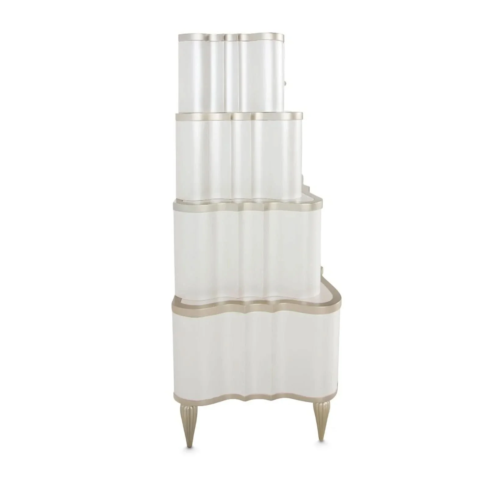 London Place Pearl Cream Modern Glam Tiered 6 Drawer Storage Chest - Image 3