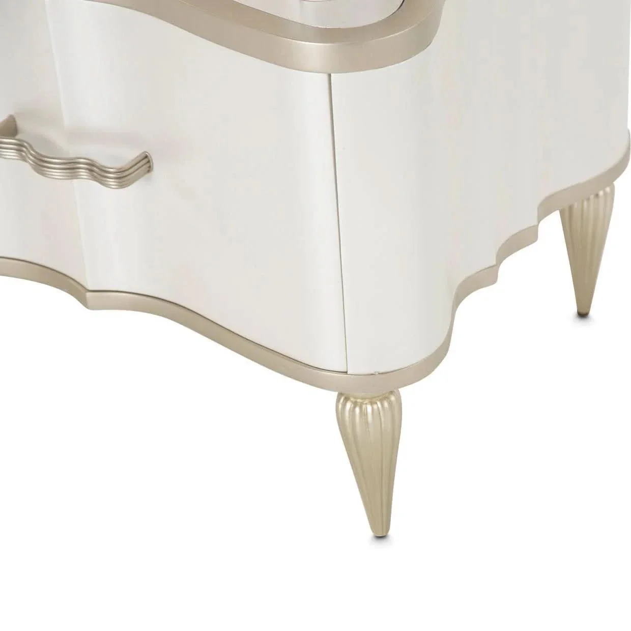 London Place Pearl Cream Modern Glam Tiered 6 Drawer Storage Chest - Image 4