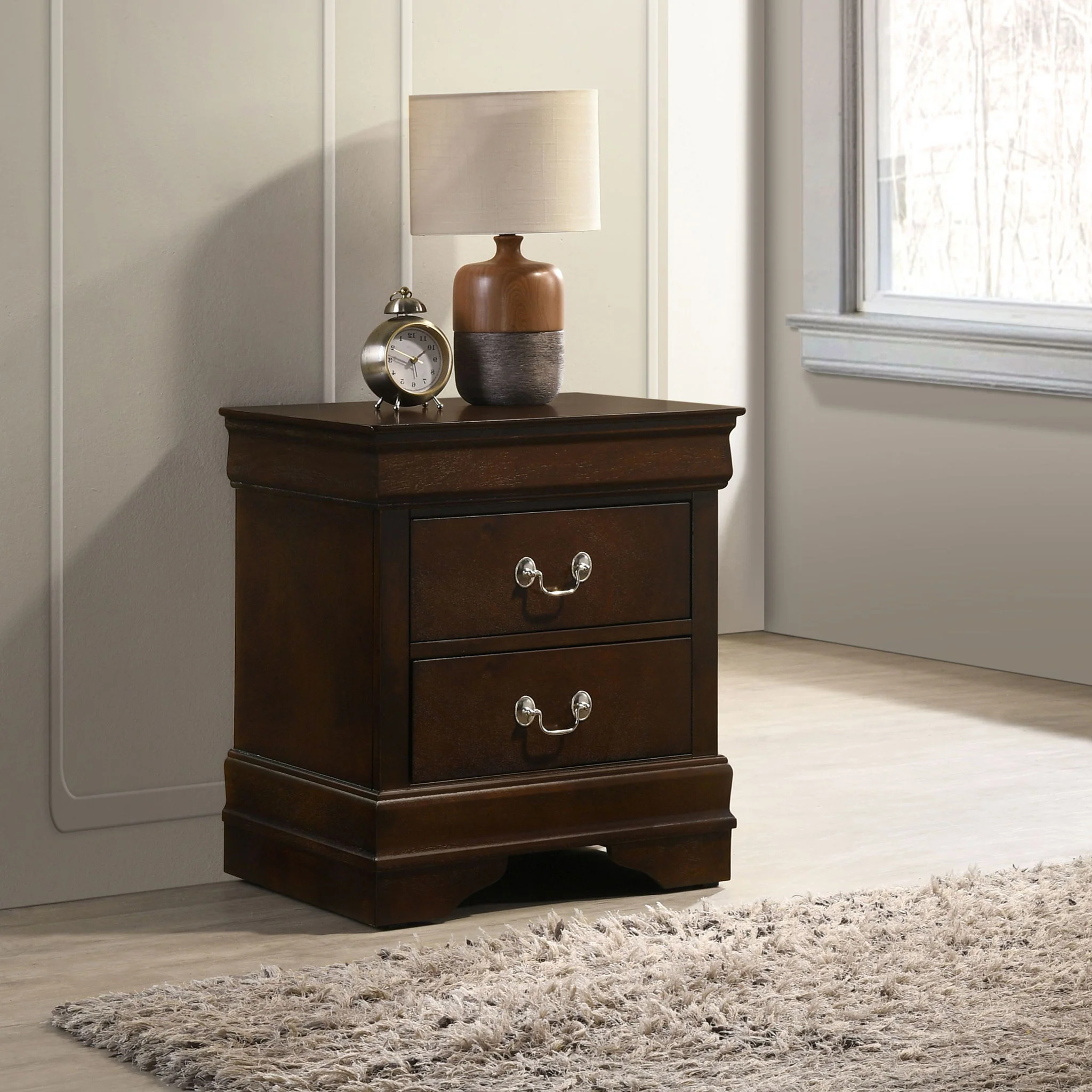 Louis Philippe 2-drawer Nightstand Cappuccino - Image 4