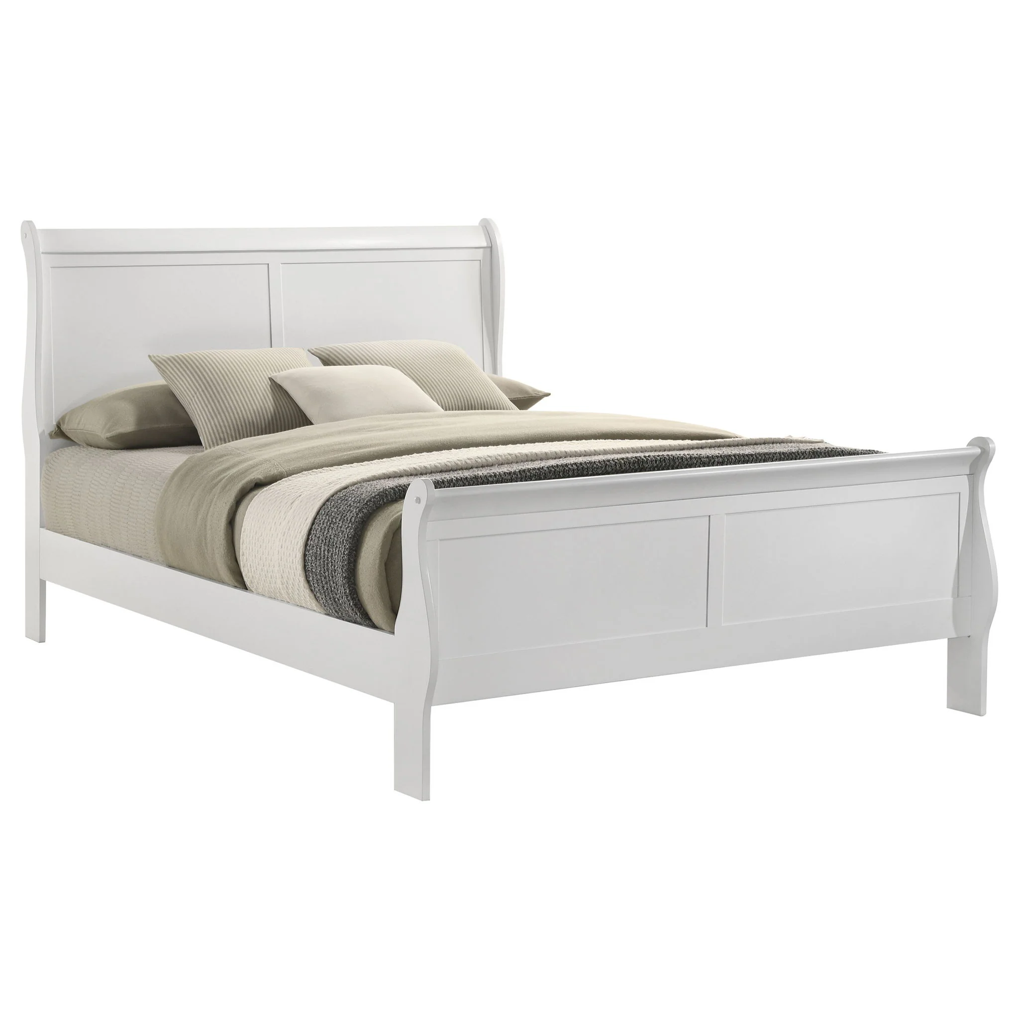 Louis Philippe 47-inch Full Sleigh Panel Bed White - Image 3