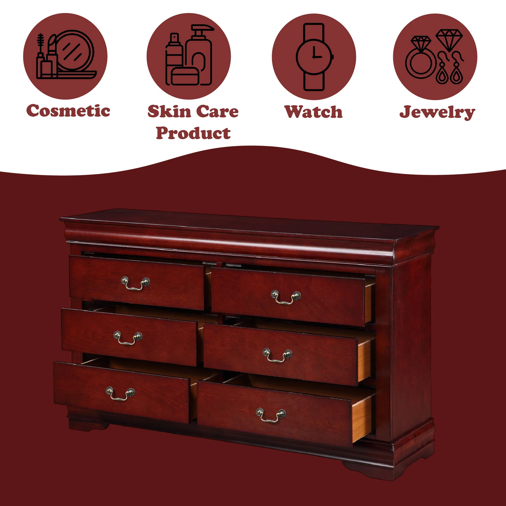 Louis Philippe - Bedroom Dresser, Sleek Design - Image 4
