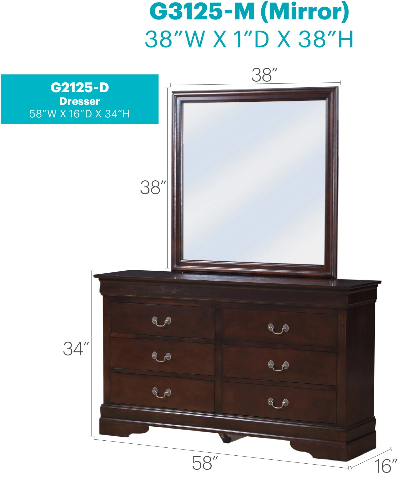 Louis Phillipe - Bedroom Dresser - Image 6