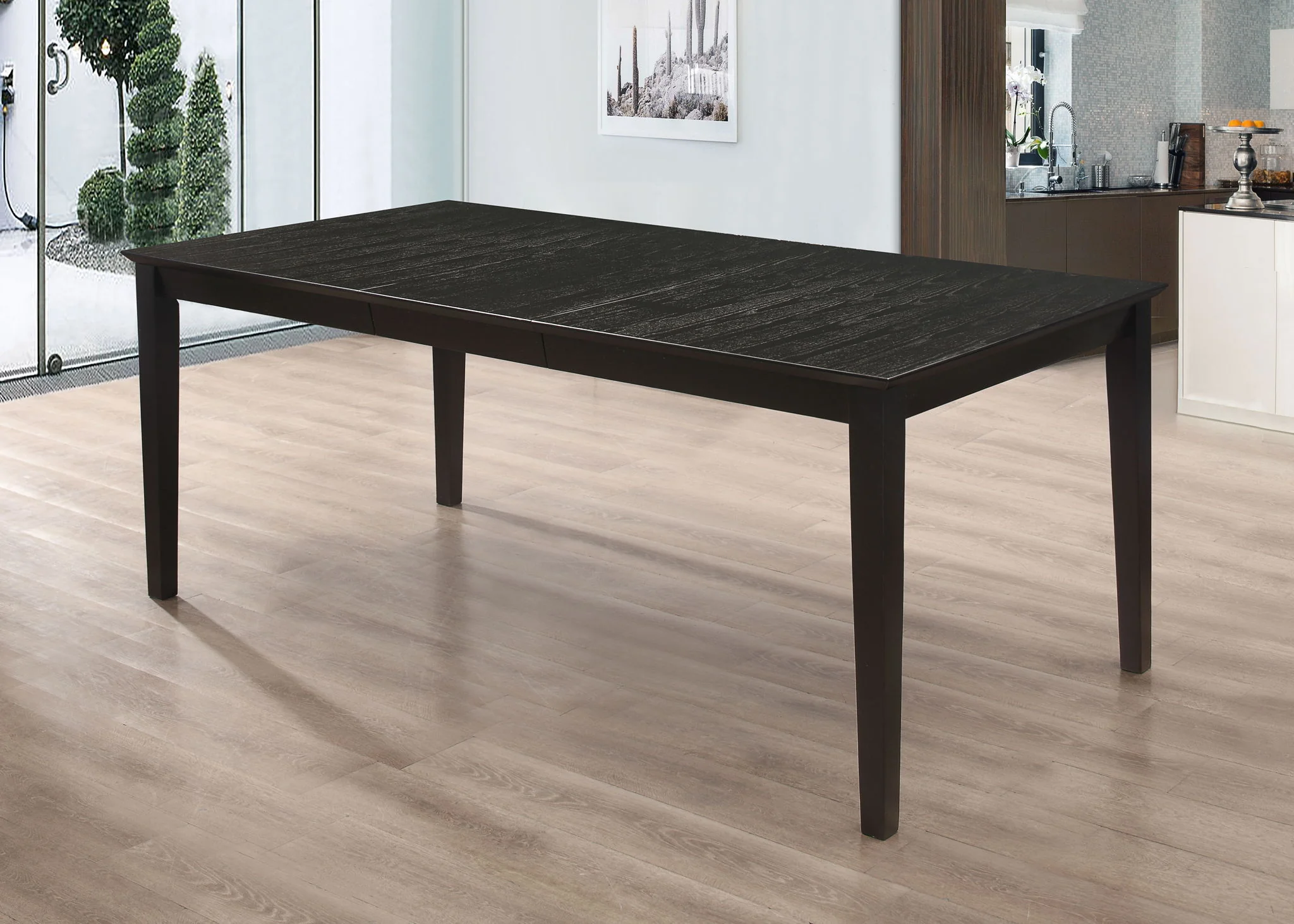 Louise Rectangular 78-inch Extension Leaf Dining Table Black - Image 2