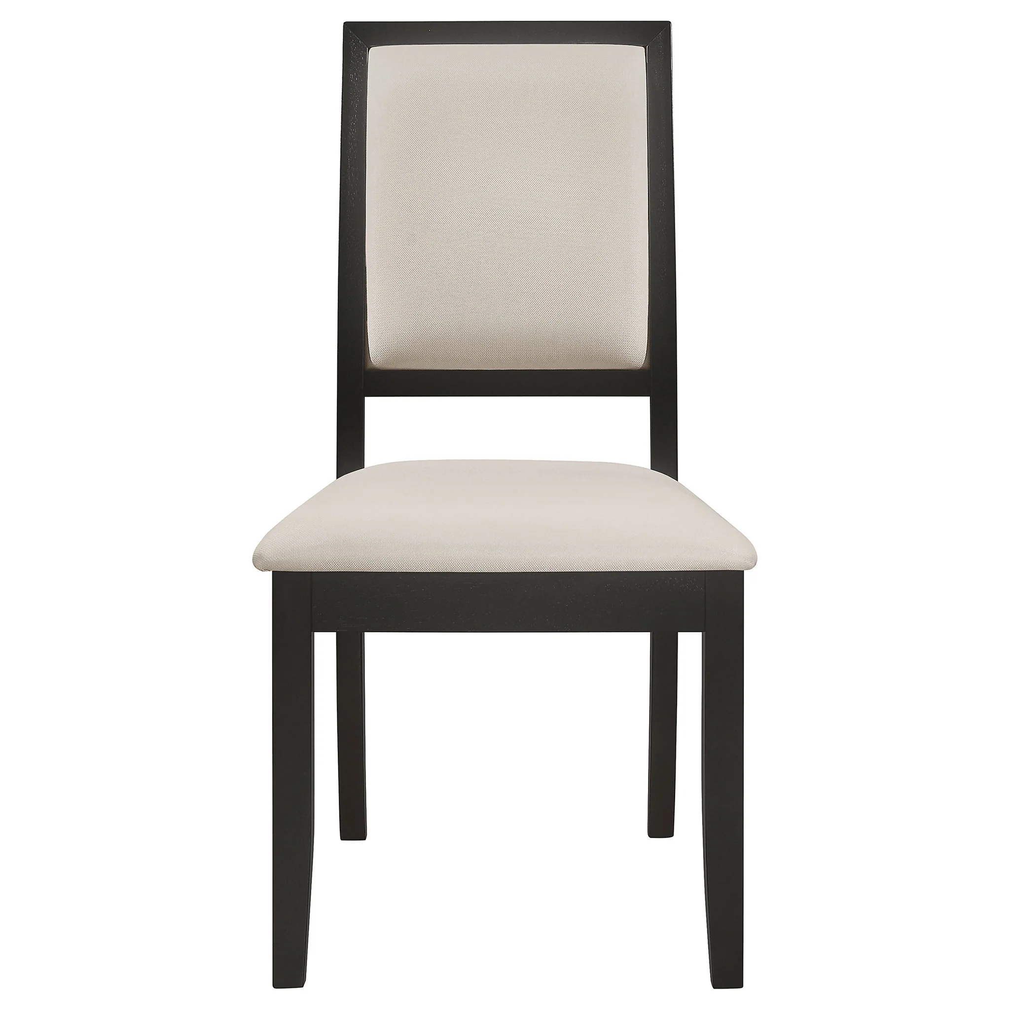 Louise Upholstered Wood Dining Side Chair Black (Set of 2) - Image 2