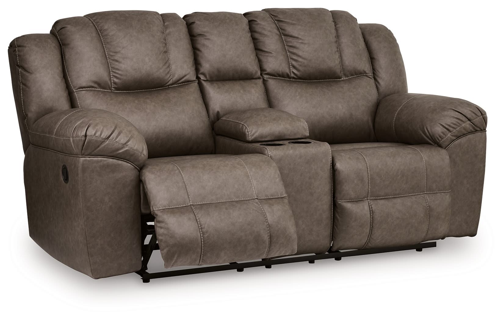 Lowilla - Double Reclining Loveseat With Console - Driftwood - Image 4