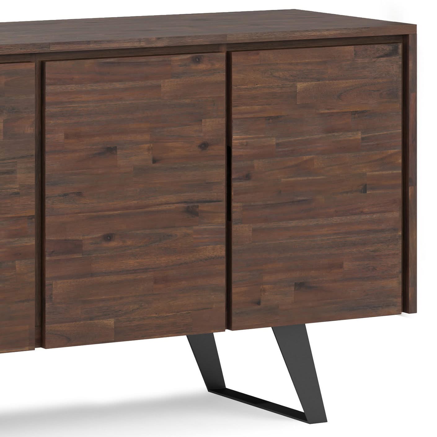 Lowry - Large 4 Door Sideboard Buffet - Distressed Charcoal Brown - Image 3