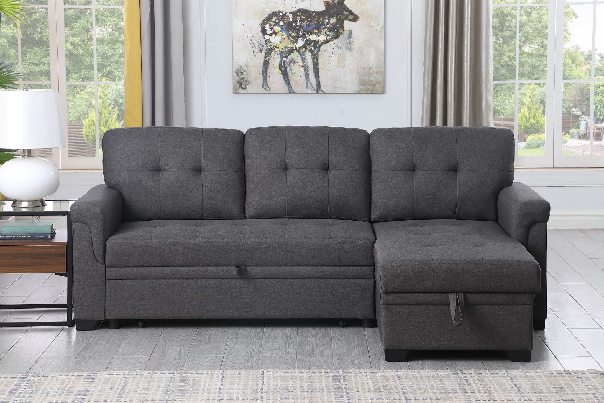 Lucca - Reversible Sleeper Sectional Sofa With Storage Chaise - Image 8