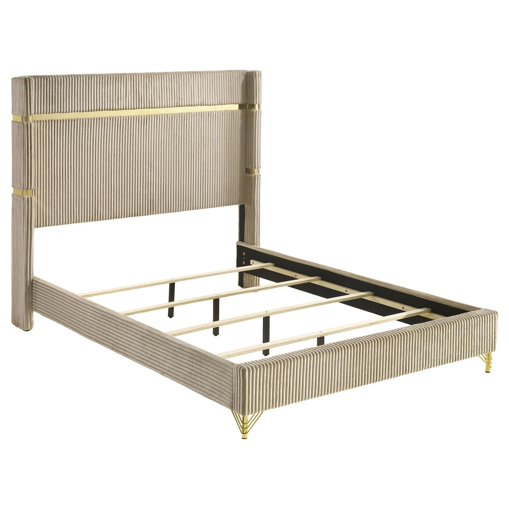 Lucia 5-piece Eastern King Bedroom Set Beige and White - Image 2