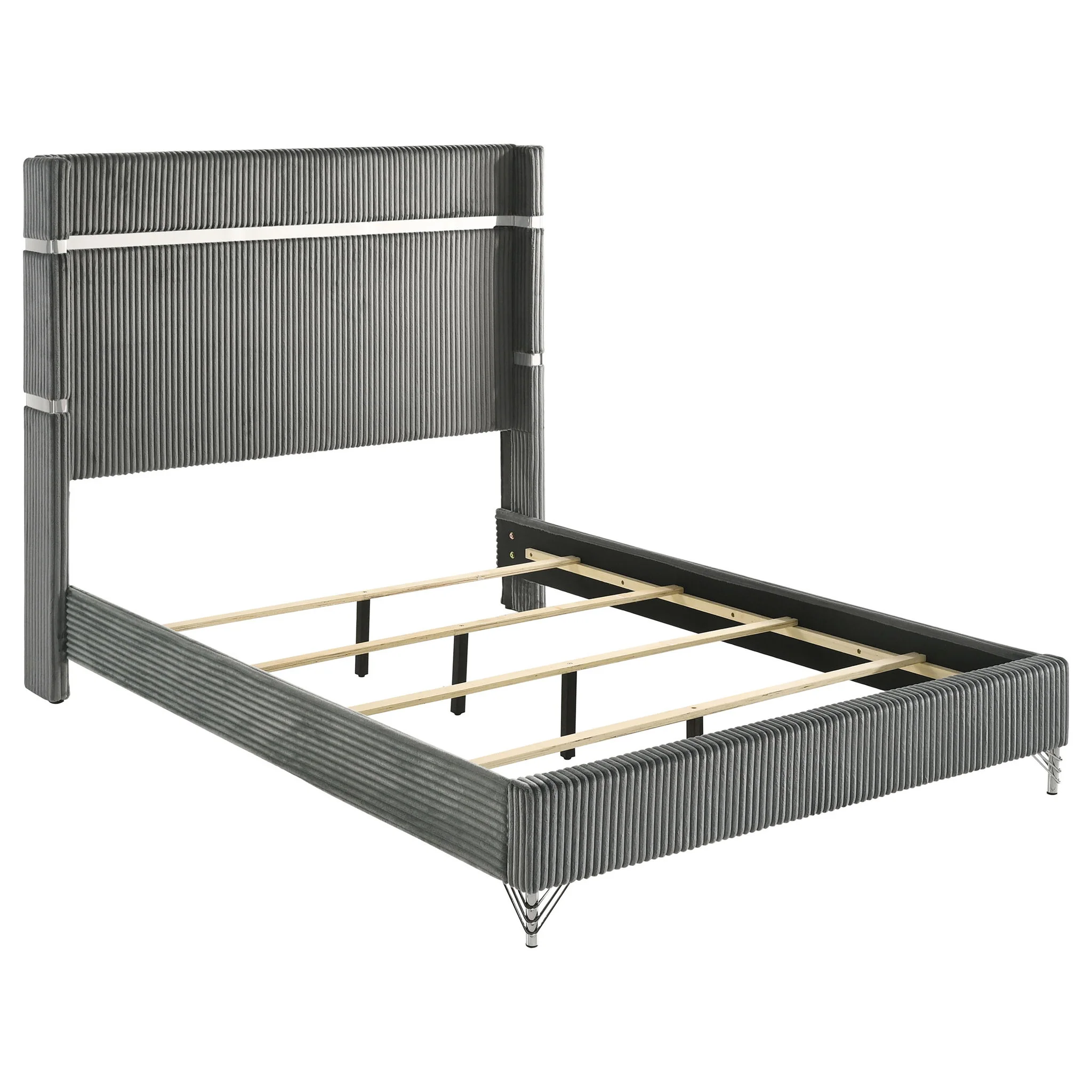 Lucia 5-piece Eastern King Bedroom Set Grey and Black - Image 4