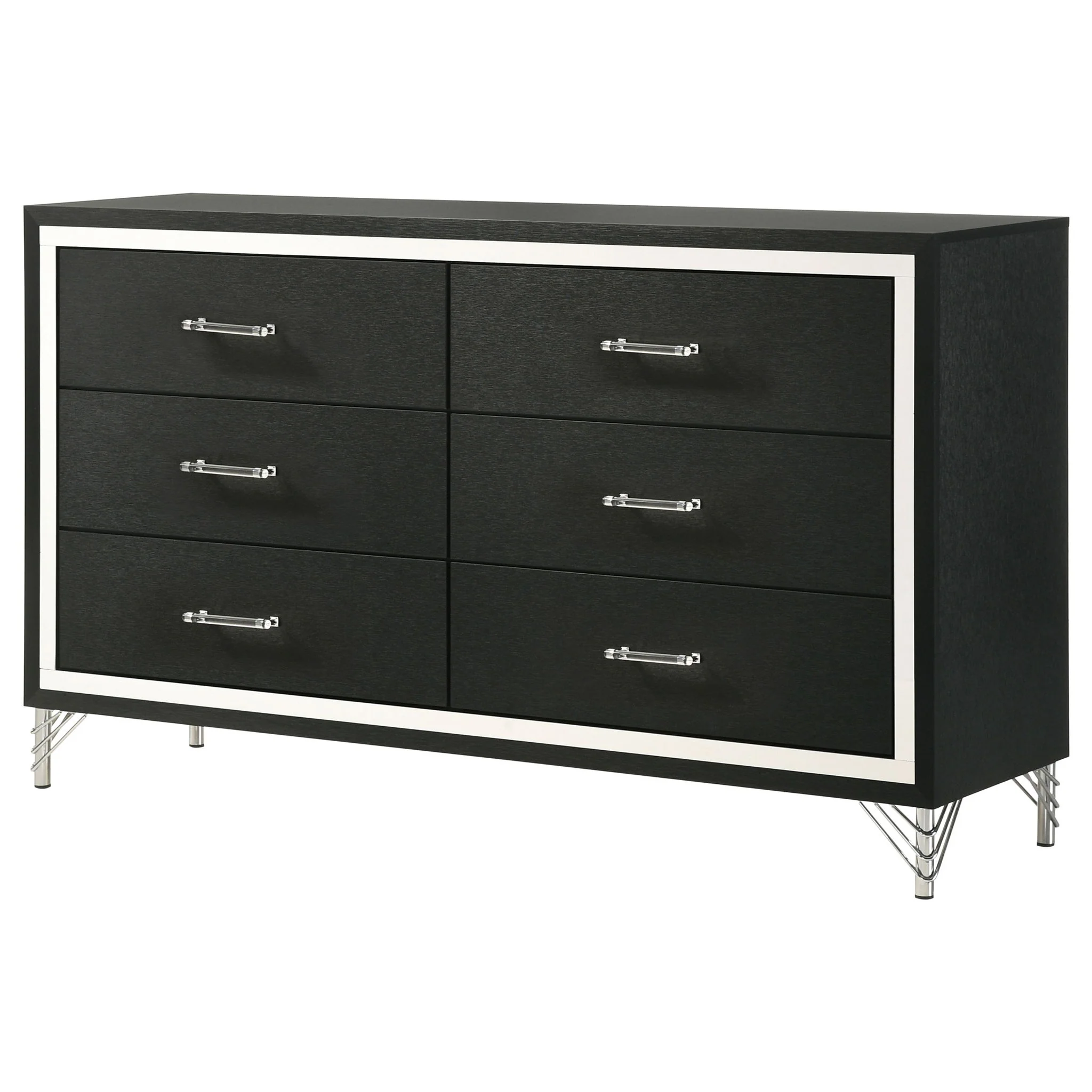 Lucia 6-drawer Dresser Cabinet Black - Image 2