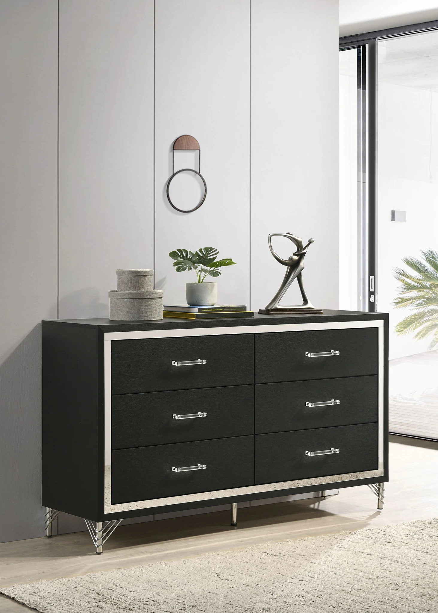Lucia 6-drawer Dresser Cabinet Black - Image 4