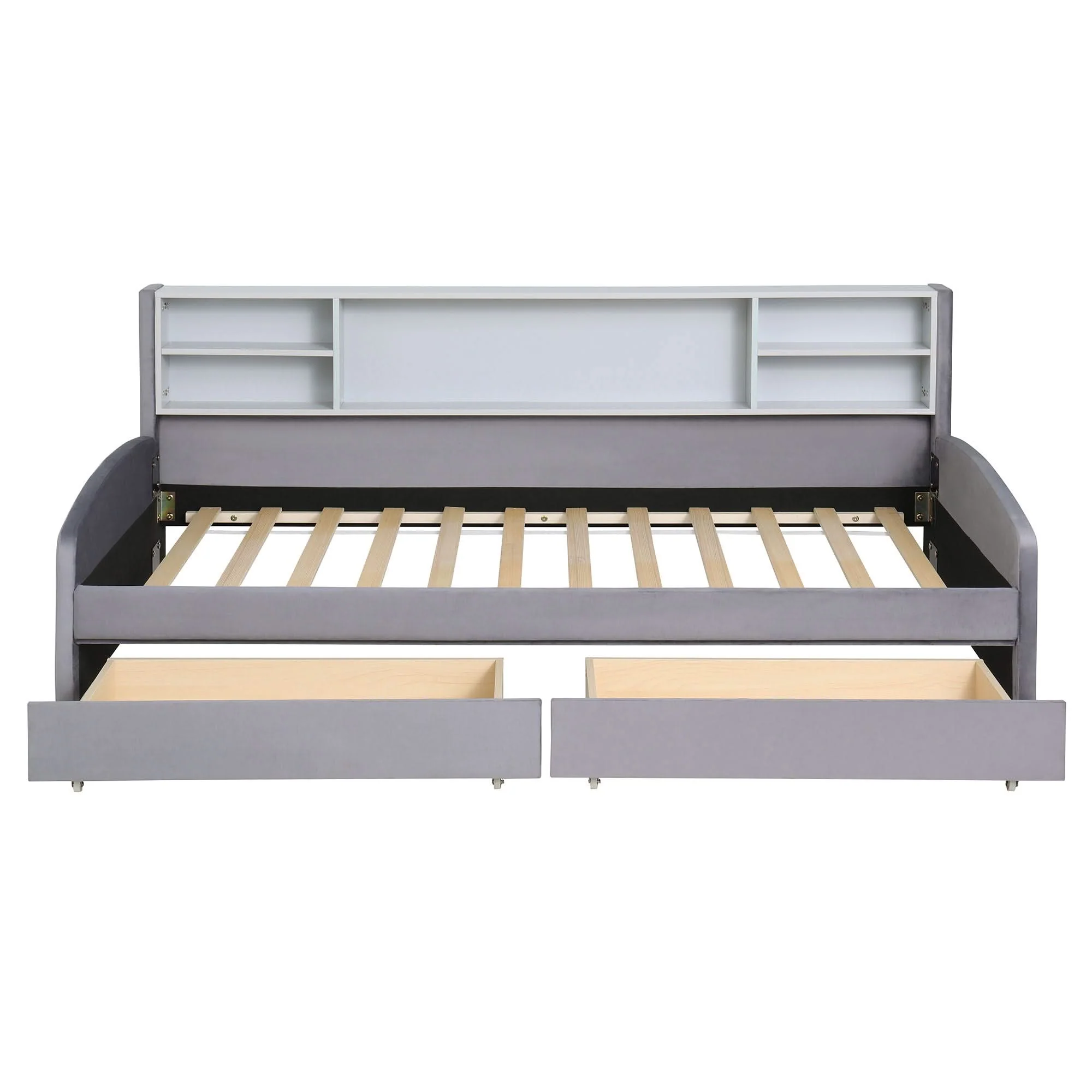Luxurious Upholstered Platform Bed With Storage Drawers - Image 2