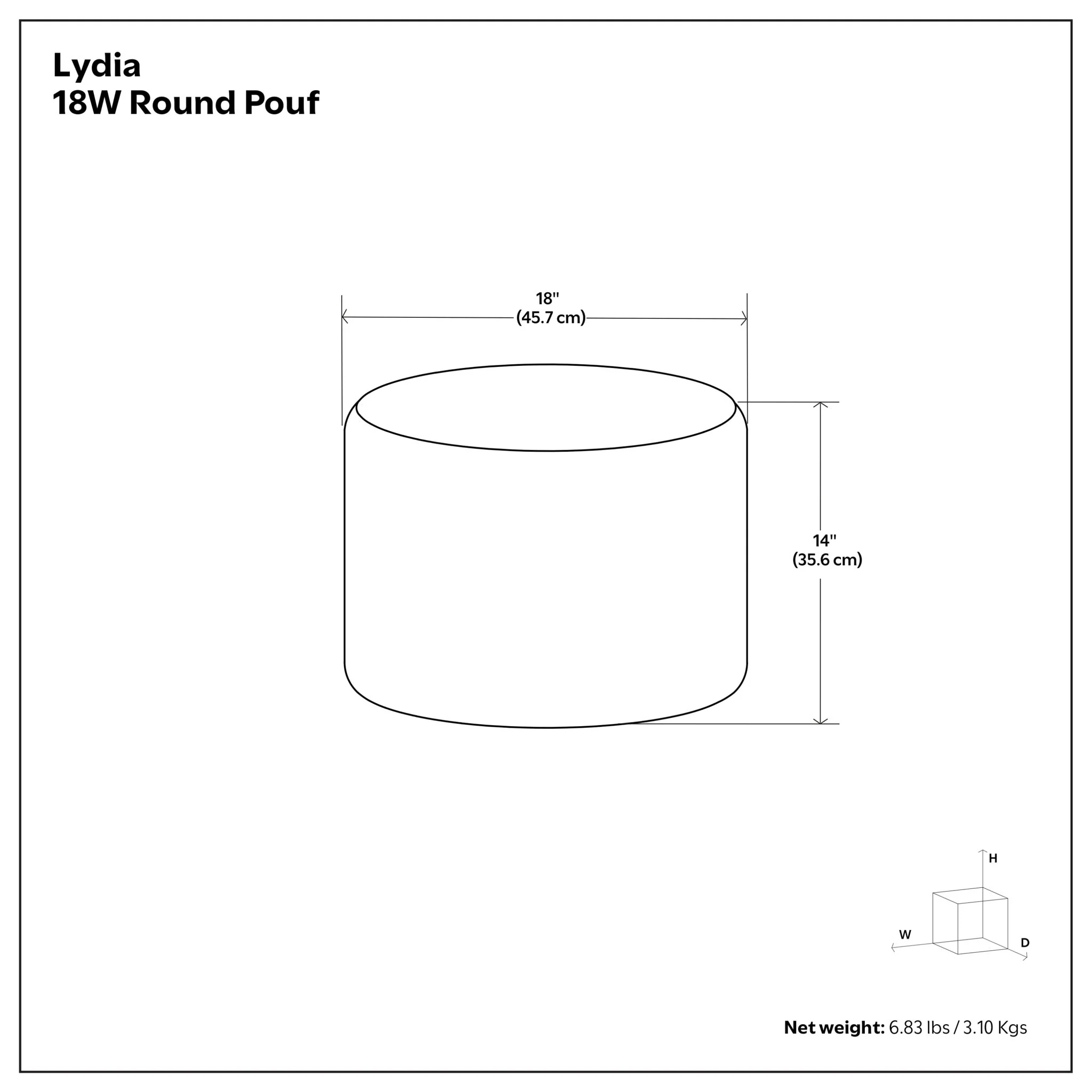 Lydia - Handcrafted Round Pouf - Image 4