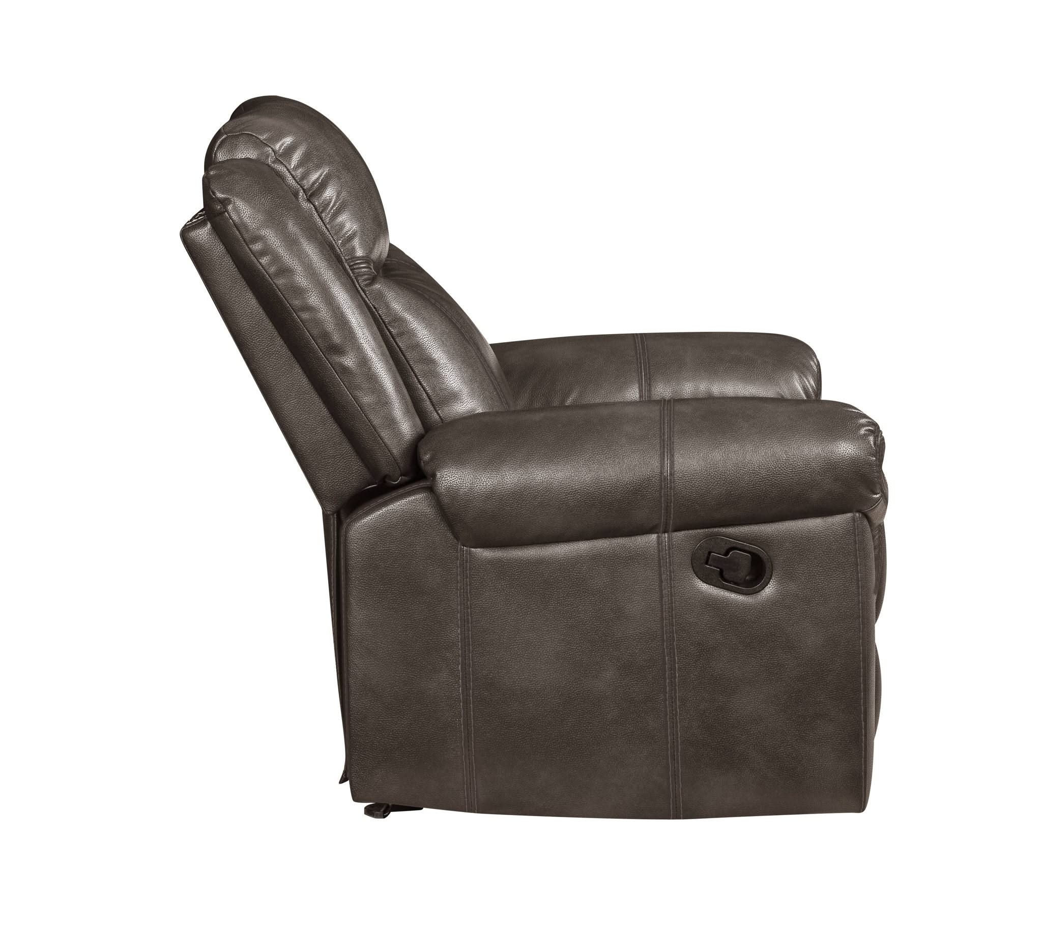 Lydia - Leather Aire Motion Loveseat With USB Console - Brown - Image 3